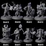 Dwarf Death Paladins Miniature for Dungeons and Dragons, Pathfinder or other TTRPGs