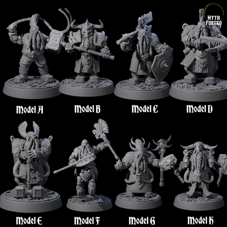Dwarf Death Paladins Miniature for Dungeons and Dragons, Pathfinder or other TTRPGs