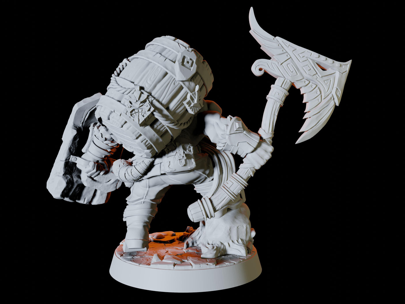 Dwarf Fighter Miniature for Dungeons and Dragons, Pathfinder or other TTRPGs