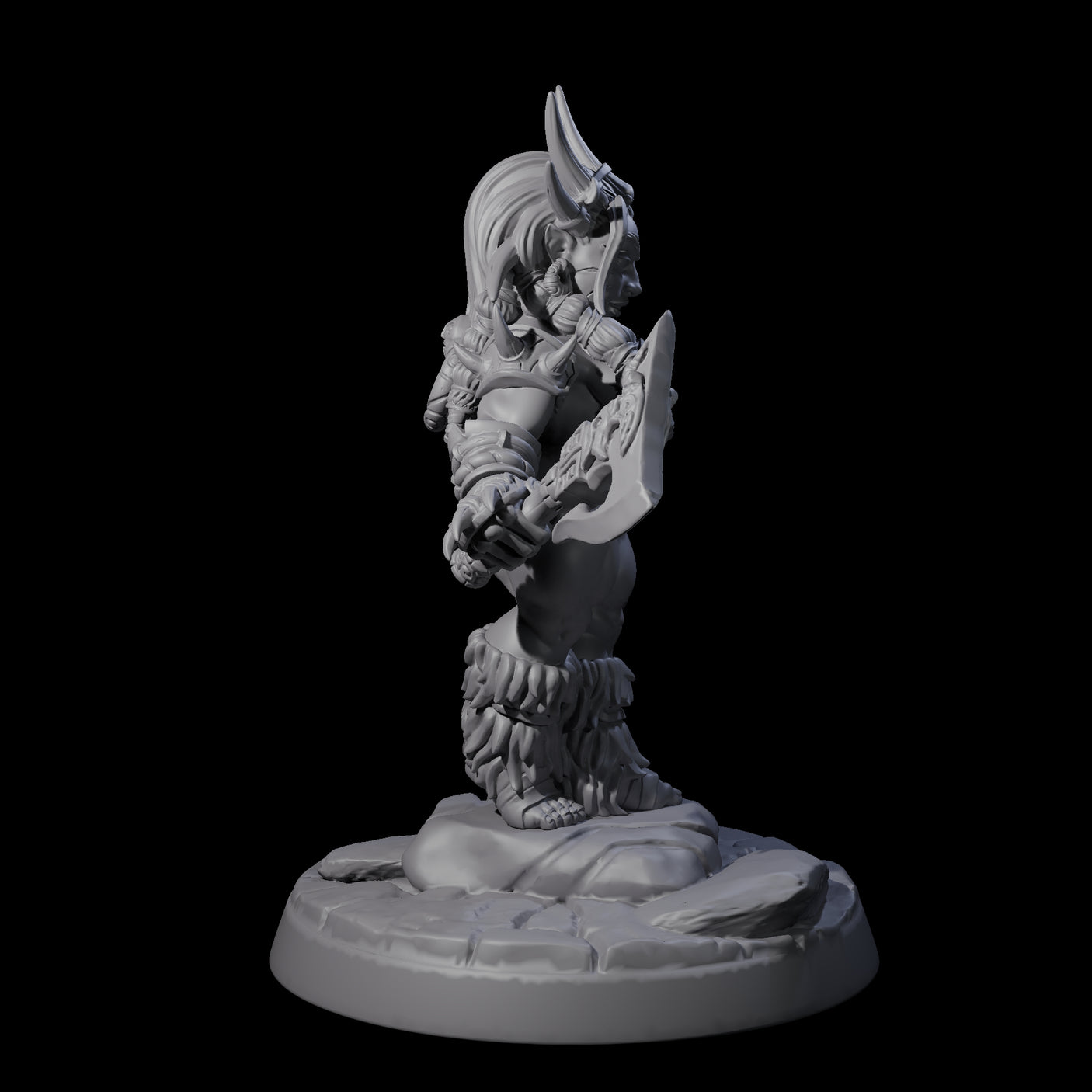 Dwarf Huntress Pin-up Miniature for Dungeons and Dragons, Pathfinder or other TTRPGs