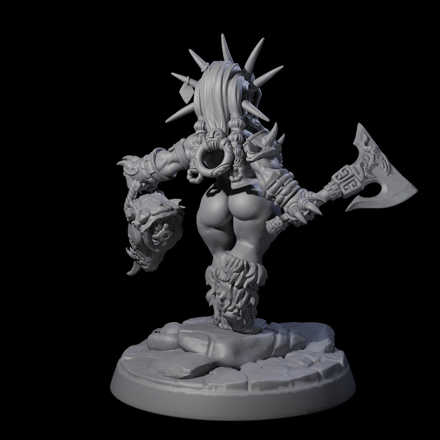 Dwarf Huntress Pin-up Miniature for Dungeons and Dragons, Pathfinder or other TTRPGs