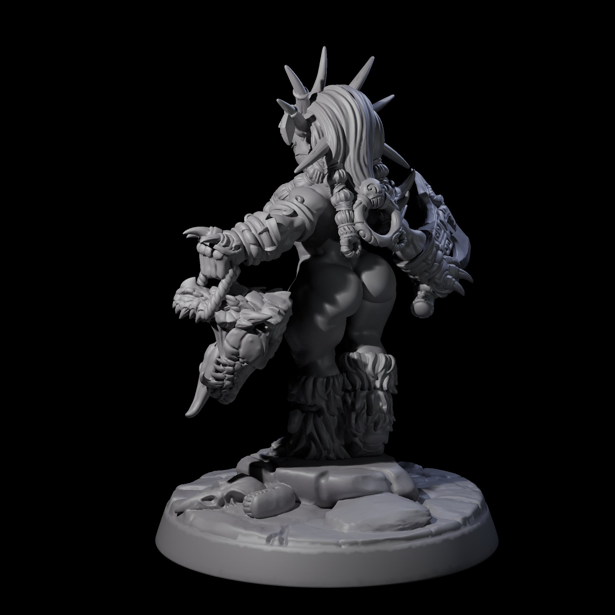 Dwarf Huntress Pin-up Miniature for Dungeons and Dragons, Pathfinder or other TTRPGs