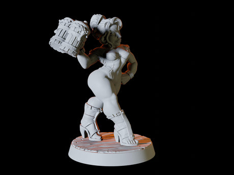 Dwarf Pin-up Miniature for Dungeons and Dragons, Pathfinder or other TTRPGs