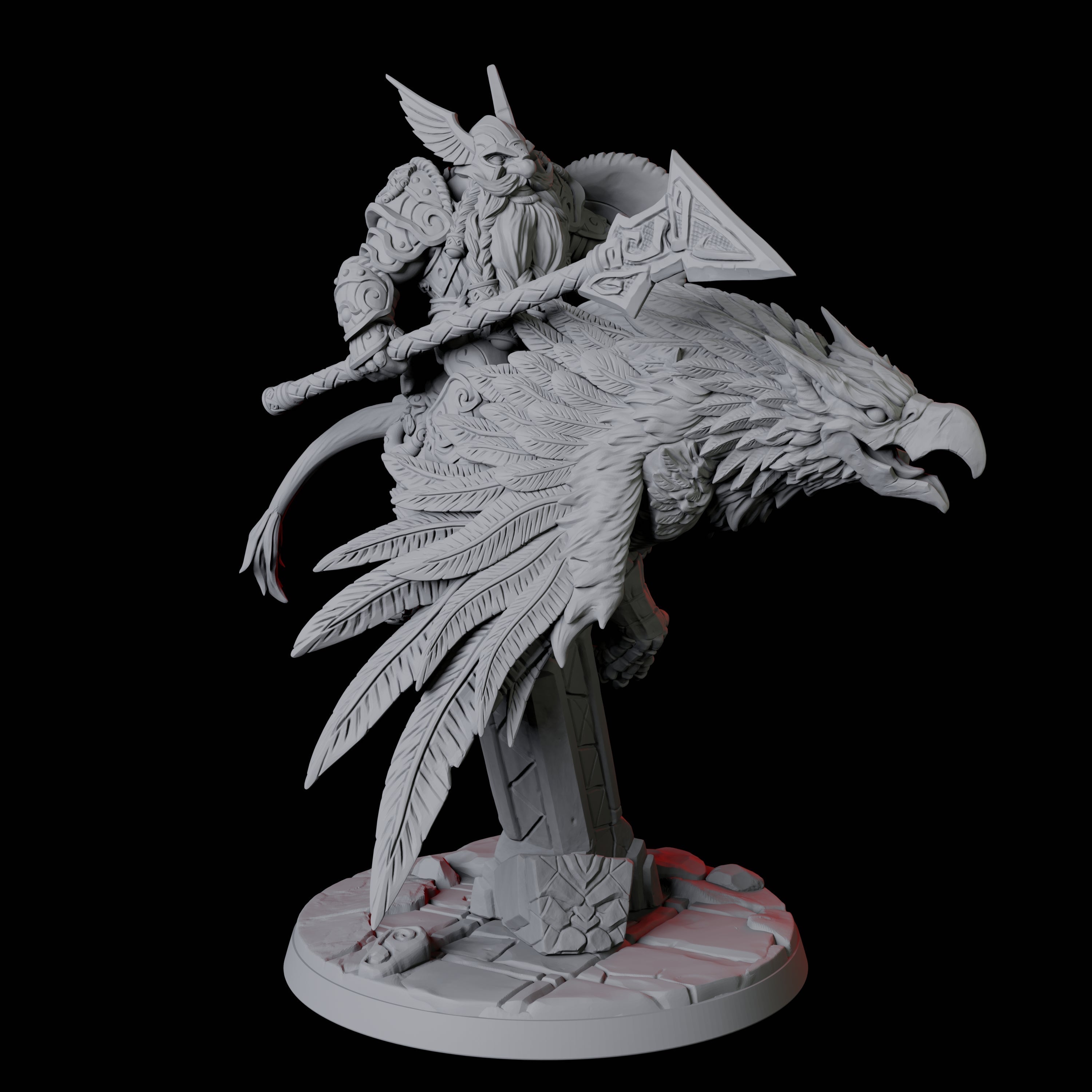 Dwarf Sky Cavalry B Miniature for Dungeons and Dragons, Pathfinder or other TTRPGs