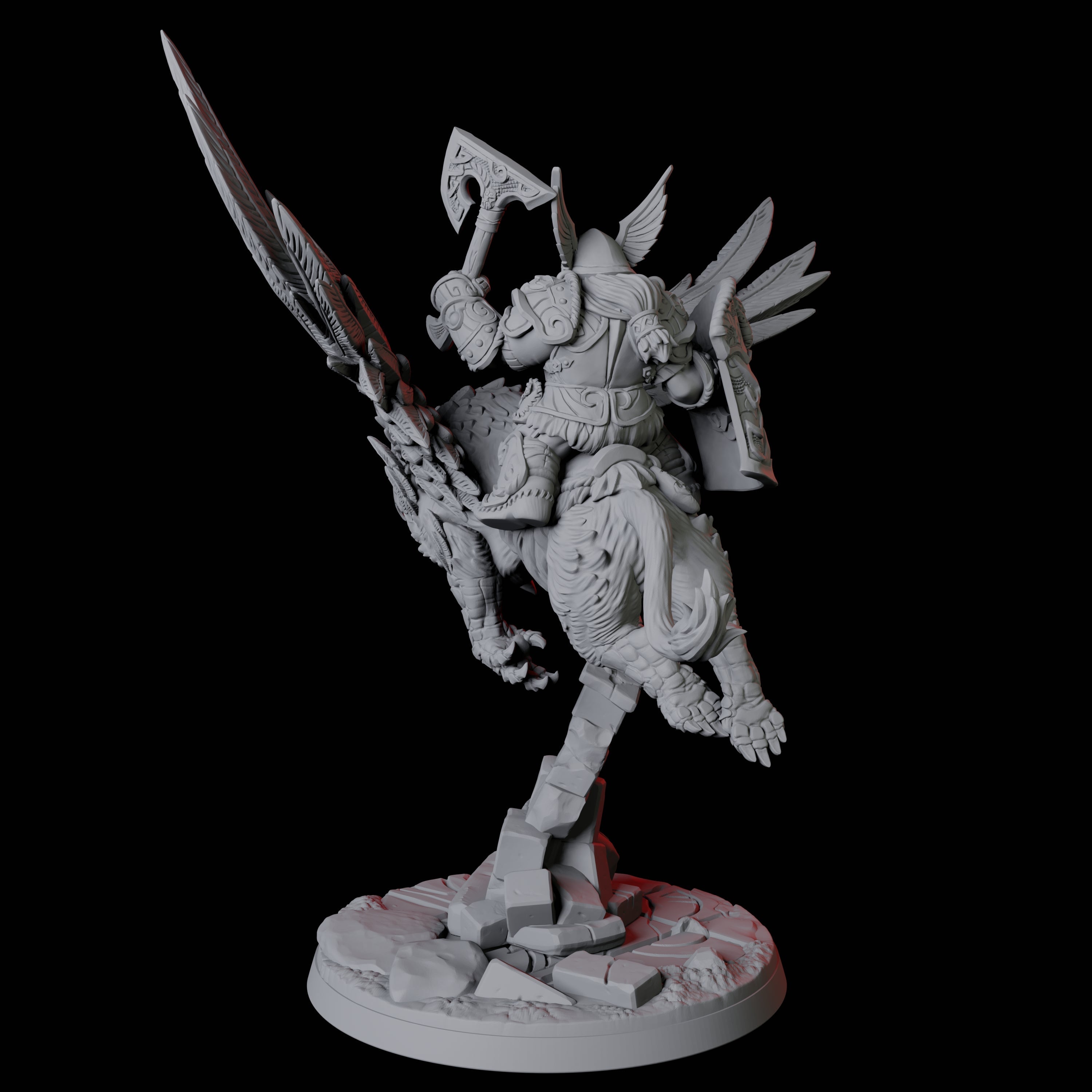 Dwarf Sky Cavalry C Miniature for Dungeons and Dragons, Pathfinder or other TTRPGs