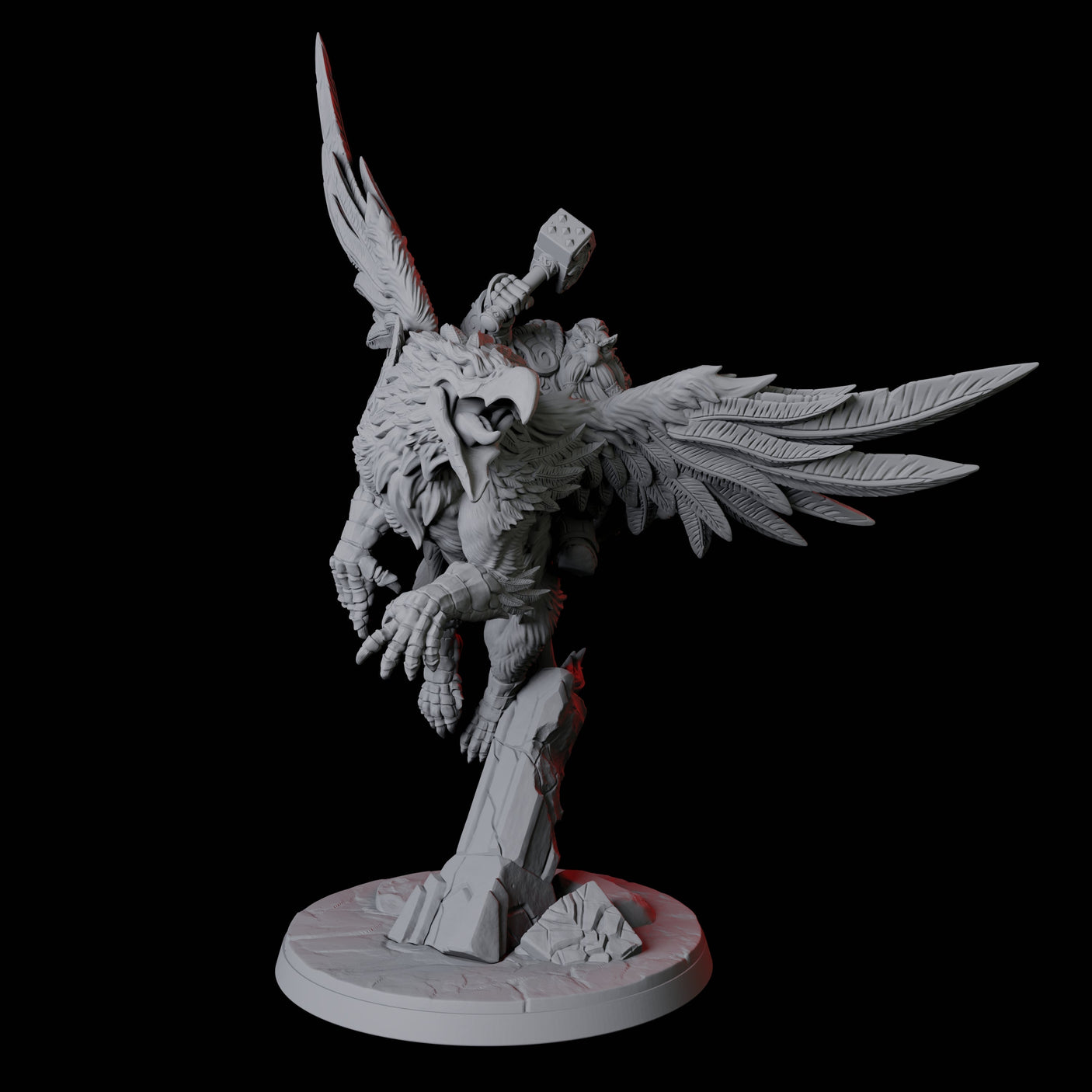 Dwarf Sky Cavalry Miniature for Dungeons and Dragons, Pathfinder or other TTRPGs