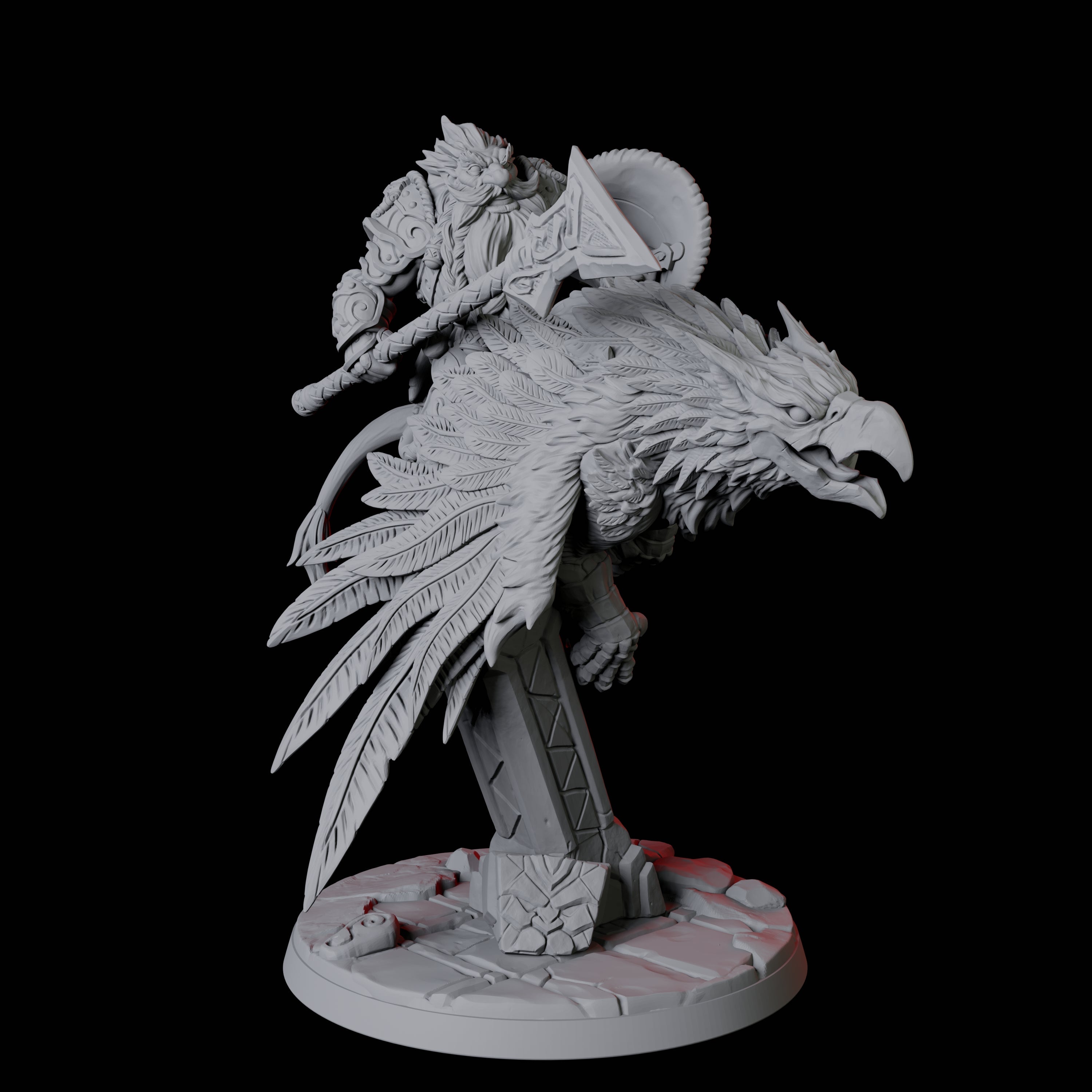 Dwarf Sky Cavalry Miniature for Dungeons and Dragons, Pathfinder or other TTRPGs