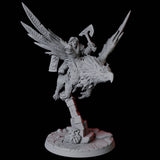 Dwarf Sky Cavalry Miniature for Dungeons and Dragons, Pathfinder or other TTRPGs