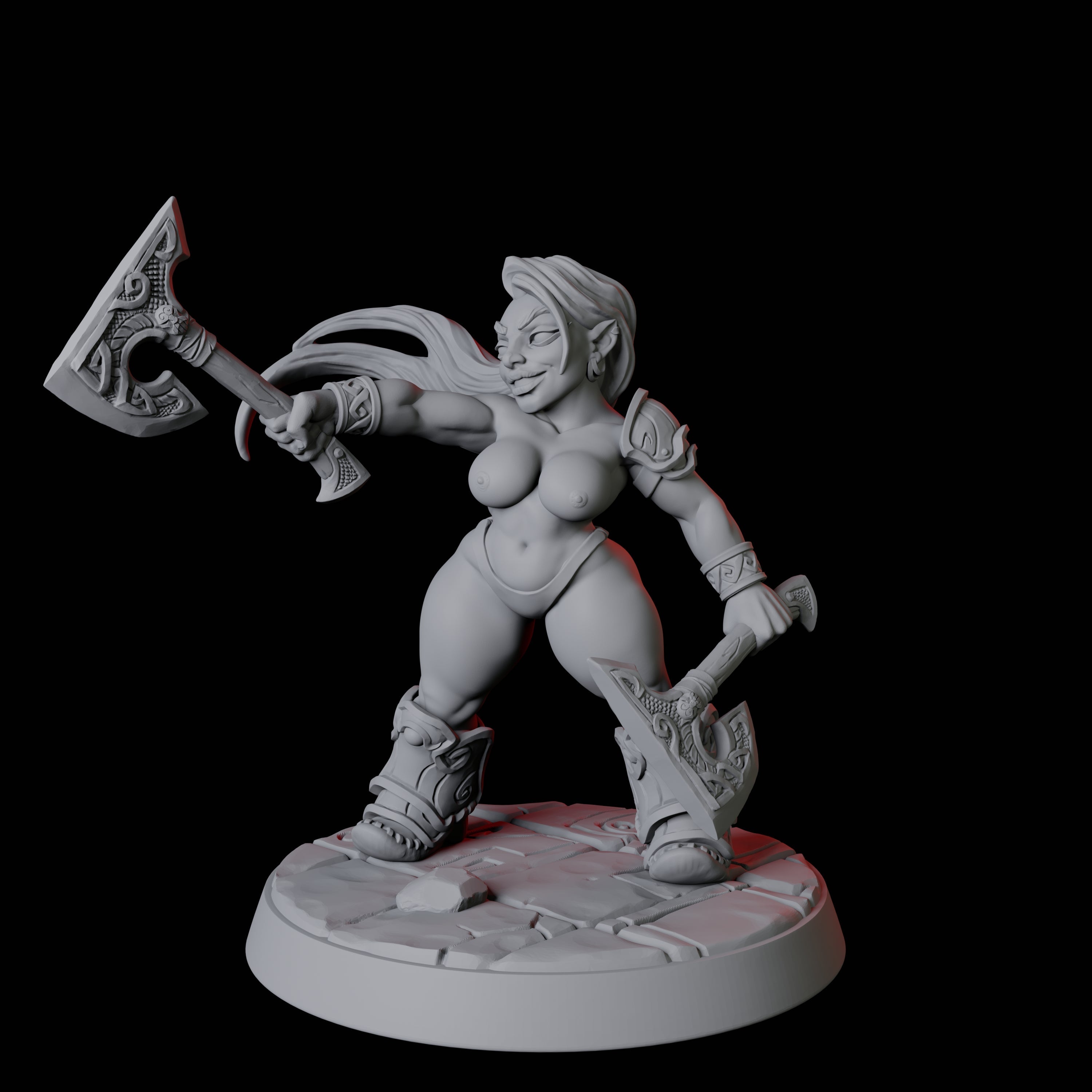 Dwarf Warrior Pin-up Miniature for Dungeons and Dragons, Pathfinder or other TTRPGs