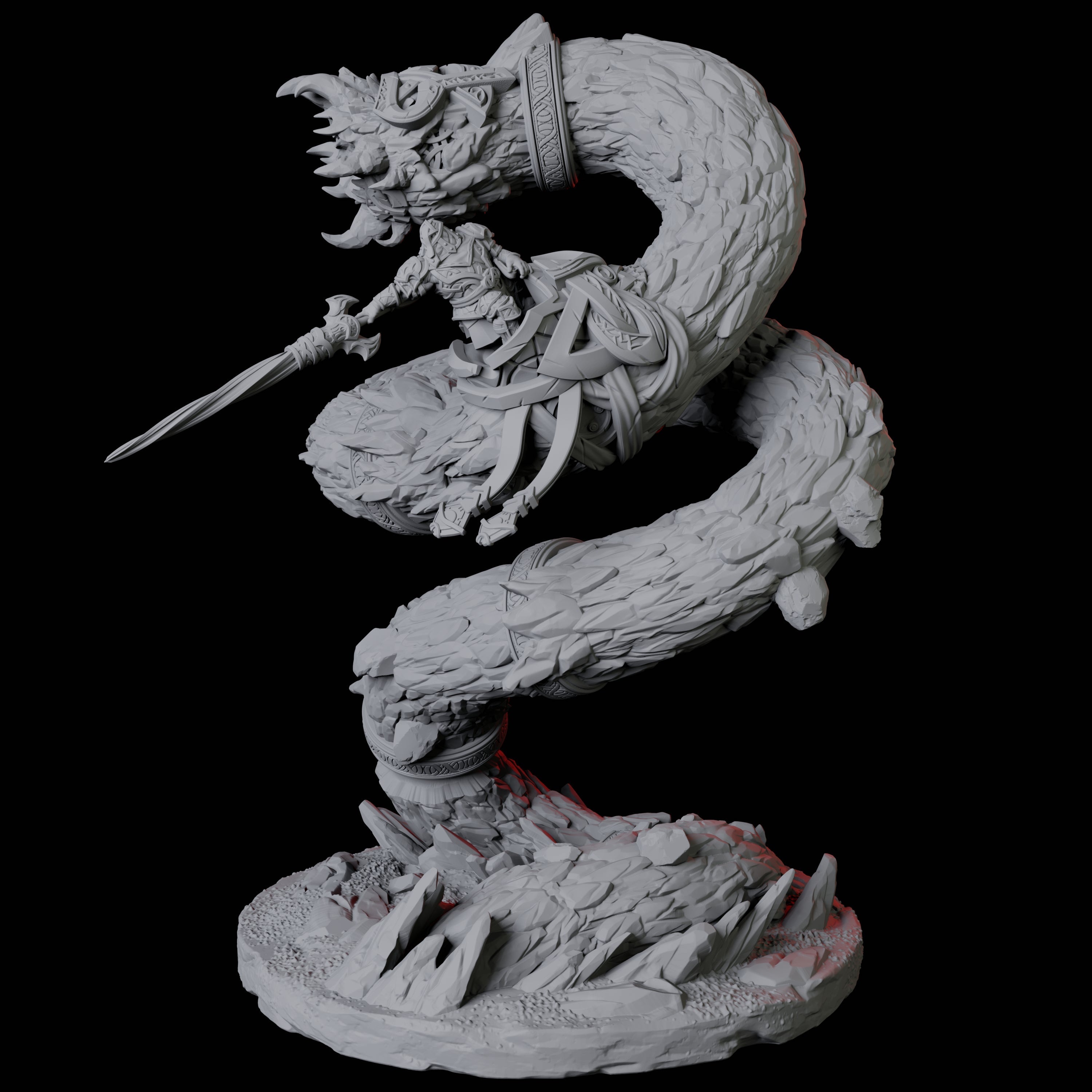 Dwarf Worm Rider A Miniature for Dungeons and Dragons, Pathfinder or other TTRPGs