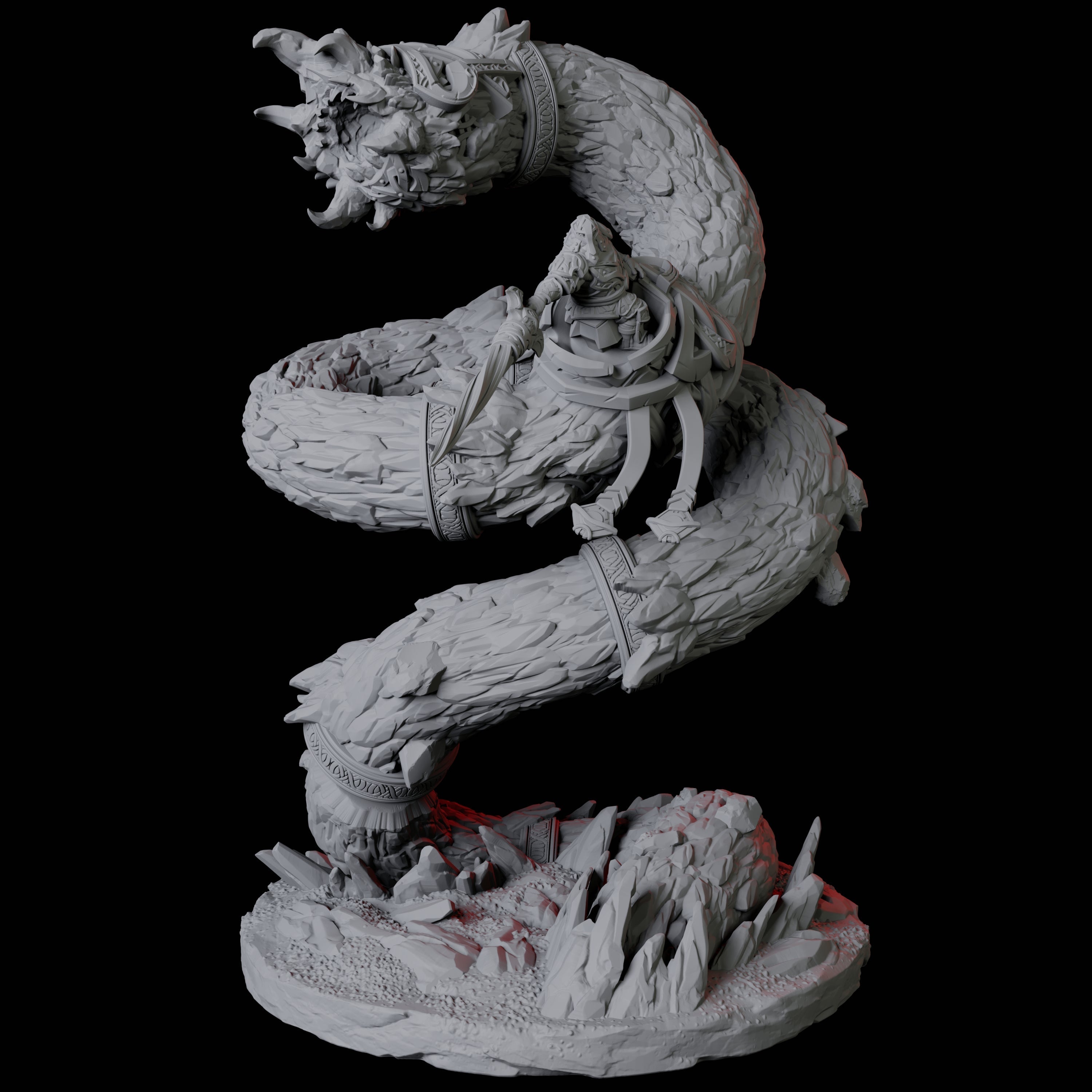 Dwarf Worm Rider A Miniature for Dungeons and Dragons, Pathfinder or other TTRPGs