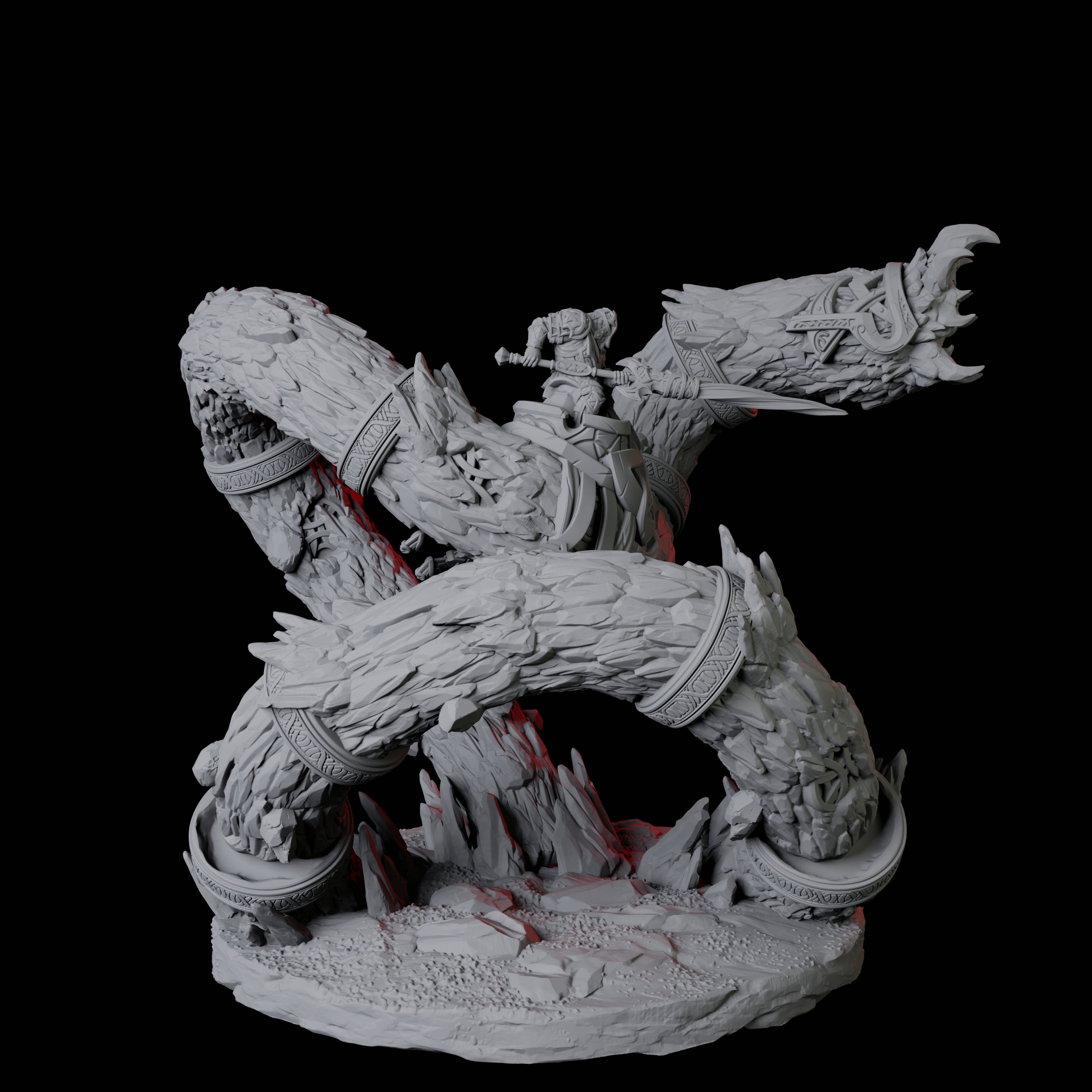 Dwarf Worm Rider B Miniature for Dungeons and Dragons, Pathfinder or other TTRPGs