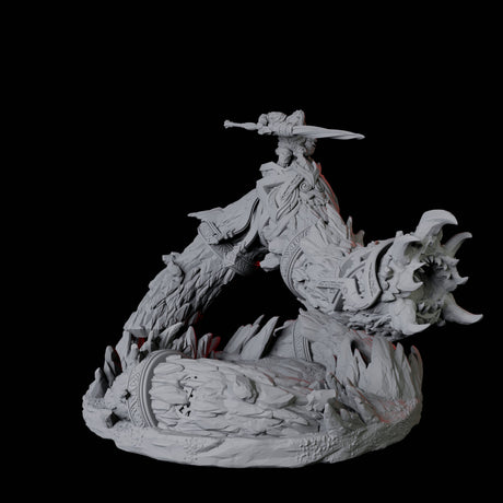 Dwarf Worm Rider C Miniature for Dungeons and Dragons, Pathfinder or other TTRPGs