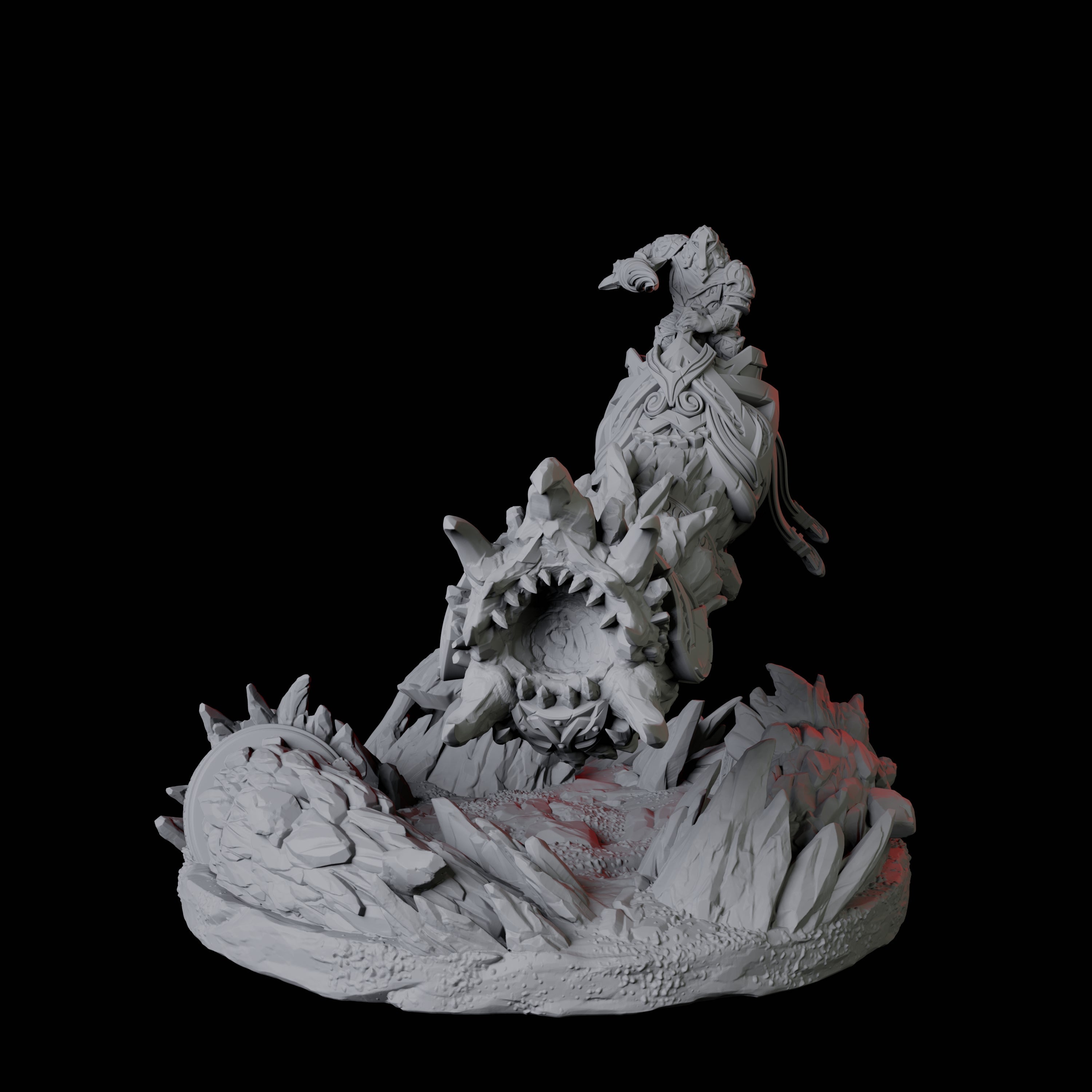 Dwarf Worm Rider C Miniature for Dungeons and Dragons, Pathfinder or other TTRPGs