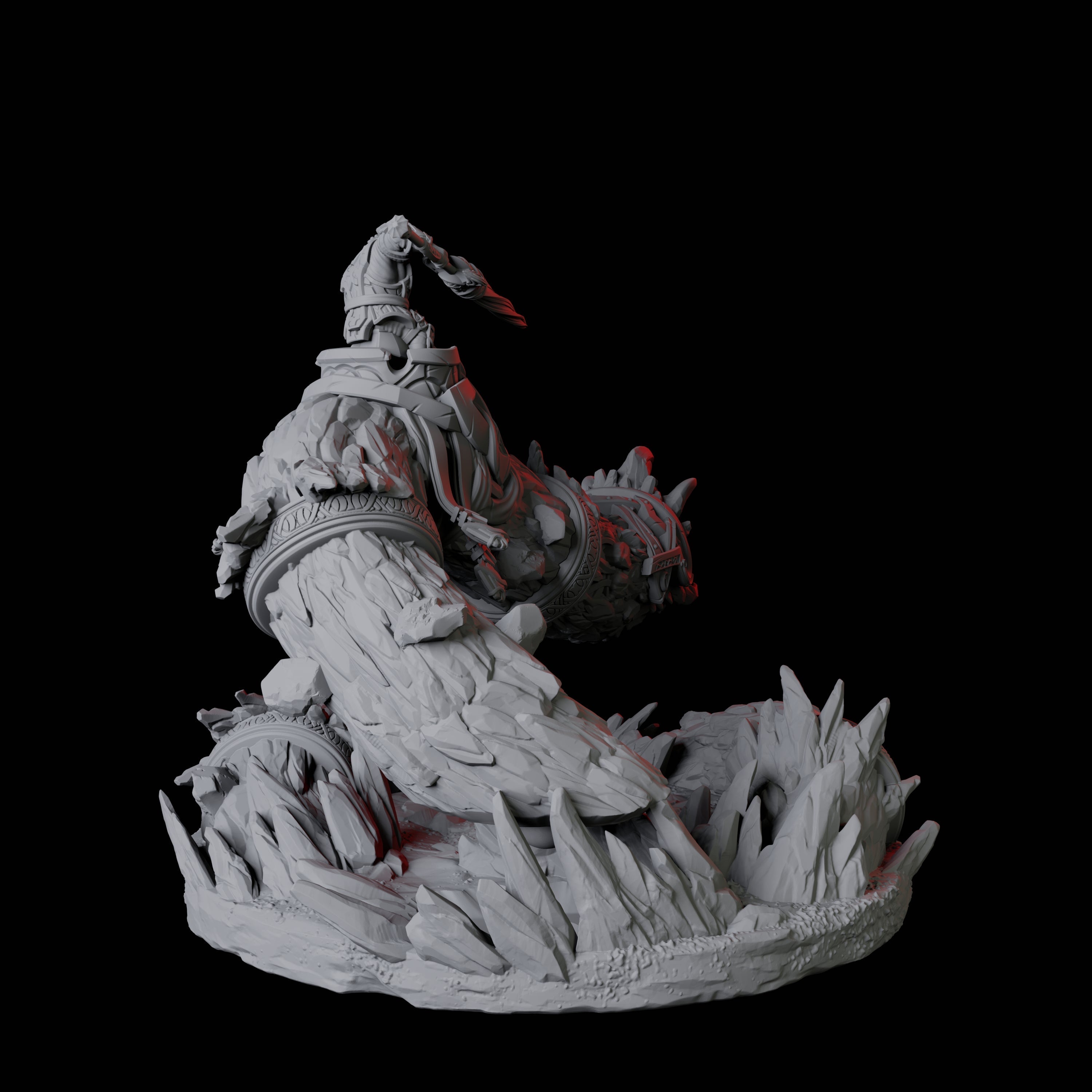 Dwarf Worm Rider C Miniature for Dungeons and Dragons, Pathfinder or other TTRPGs