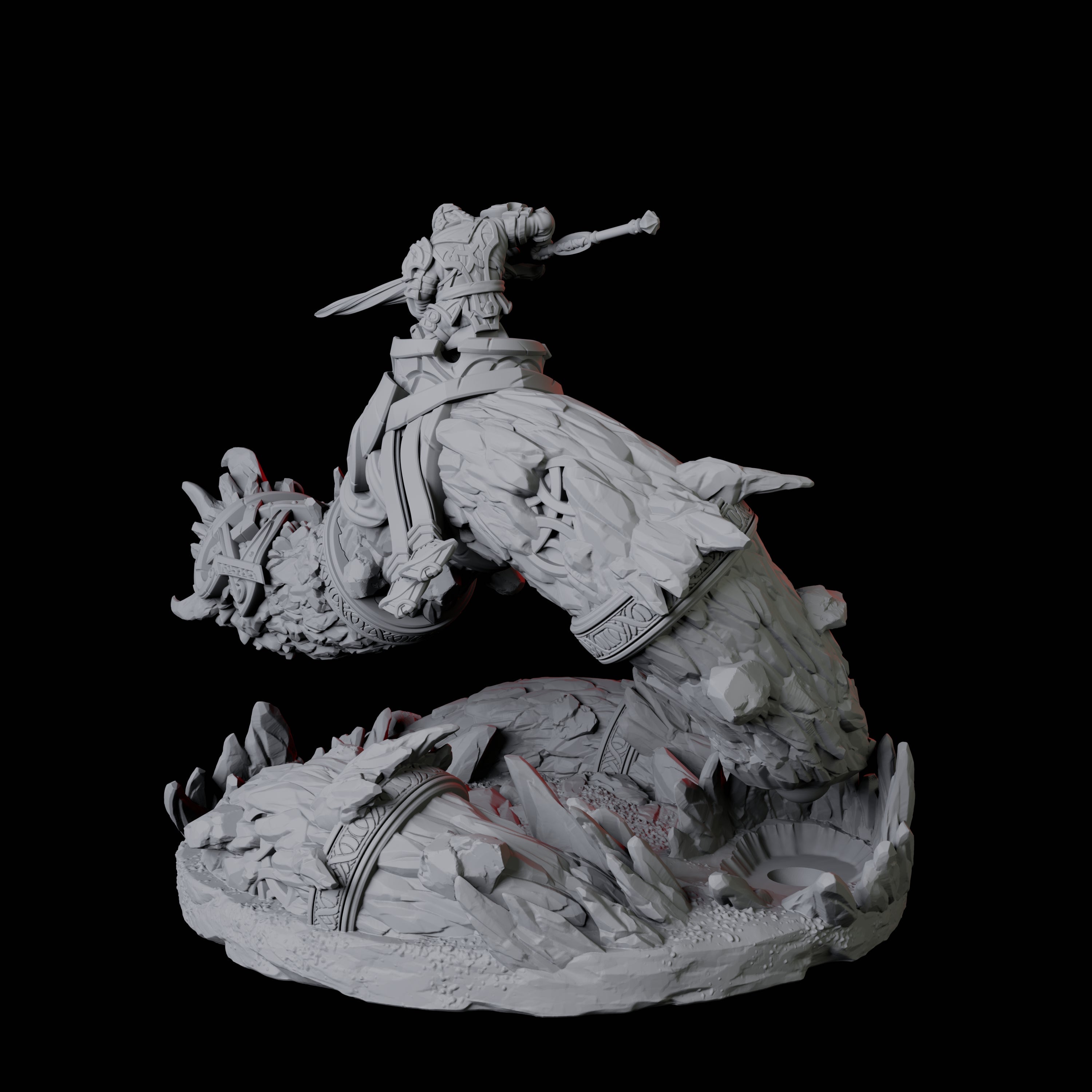 Dwarf Worm Rider C Miniature for Dungeons and Dragons, Pathfinder or other TTRPGs