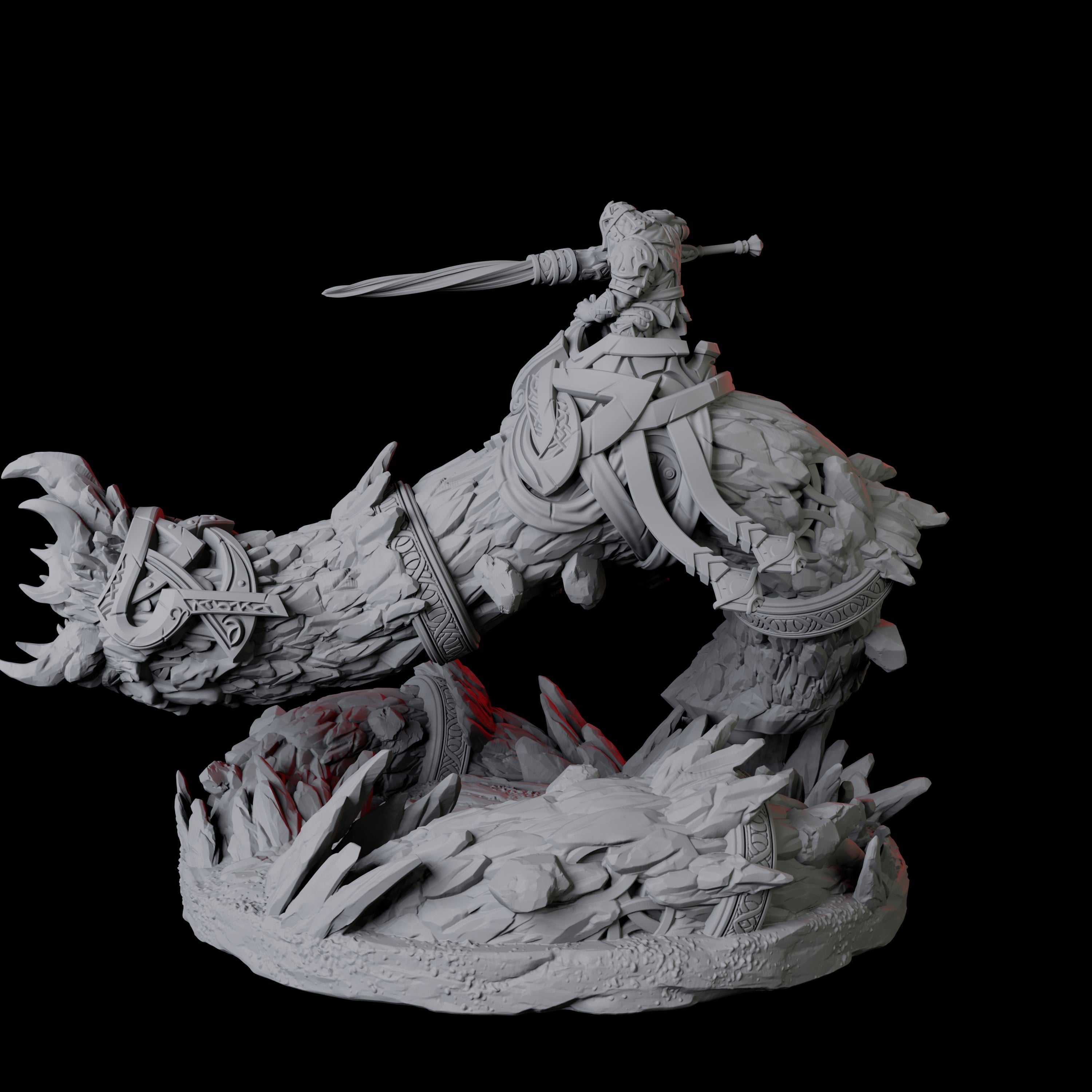 Dwarf Worm Rider C Miniature for Dungeons and Dragons, Pathfinder or other TTRPGs