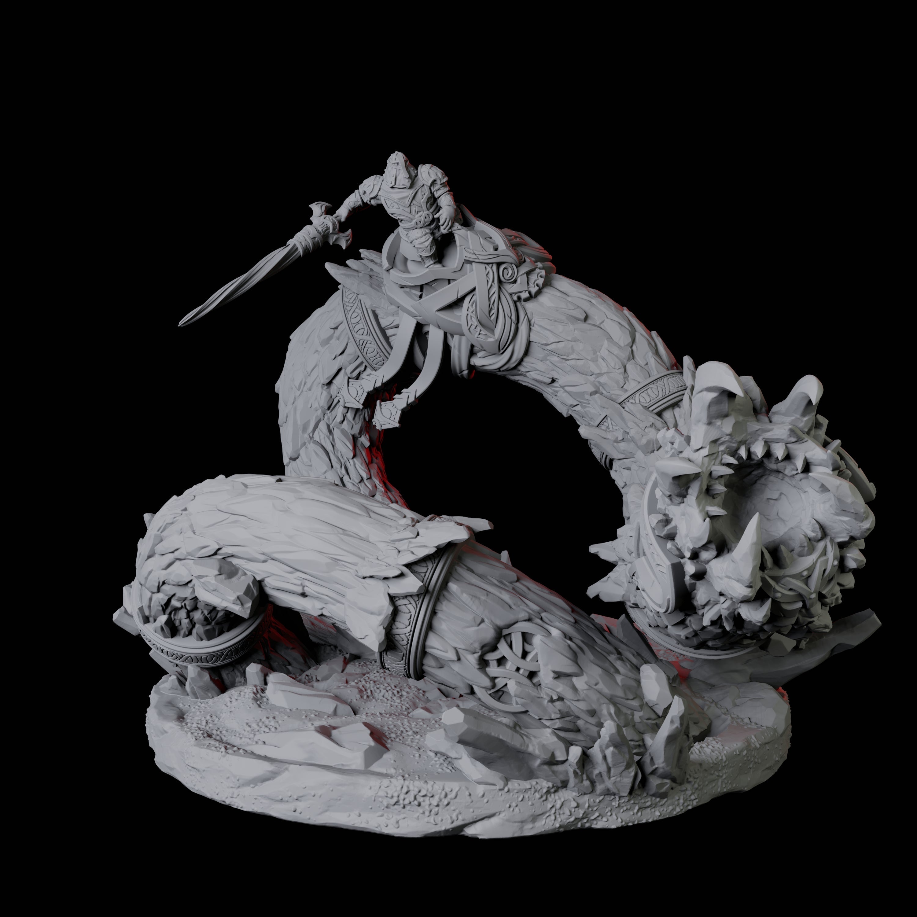 Dwarf Worm Rider D Miniature for Dungeons and Dragons, Pathfinder or other TTRPGs