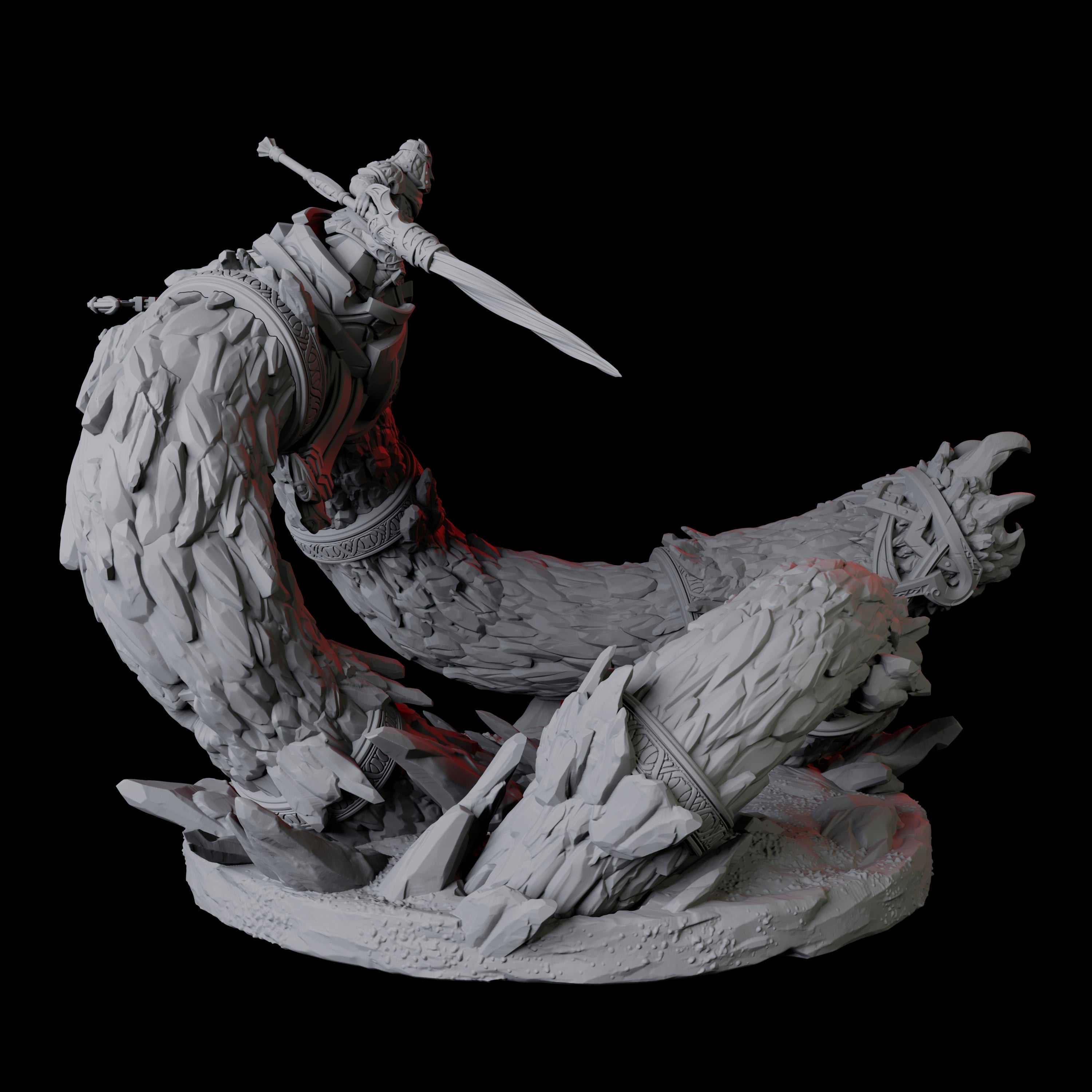 Dwarf Worm Rider D Miniature for Dungeons and Dragons, Pathfinder or other TTRPGs