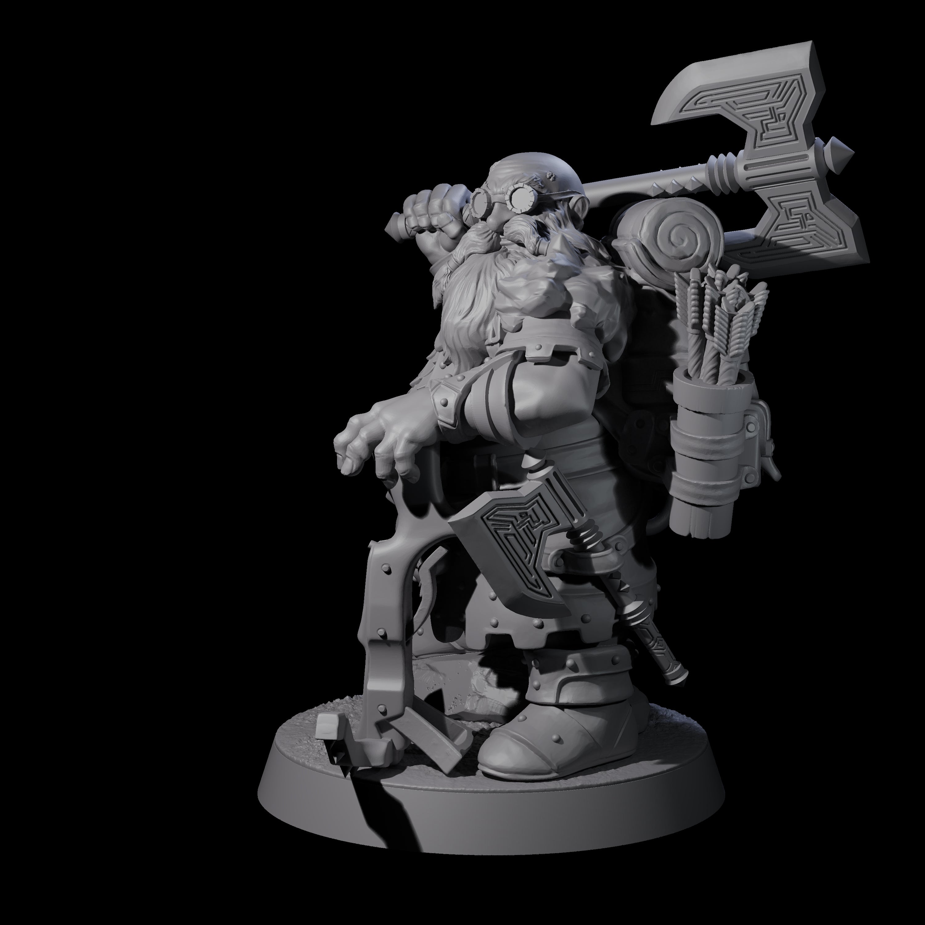 Dwarven Mercenary Company - The Stoutmasters A Miniature for Dungeons and Dragons, Pathfinder or other TTRPGs