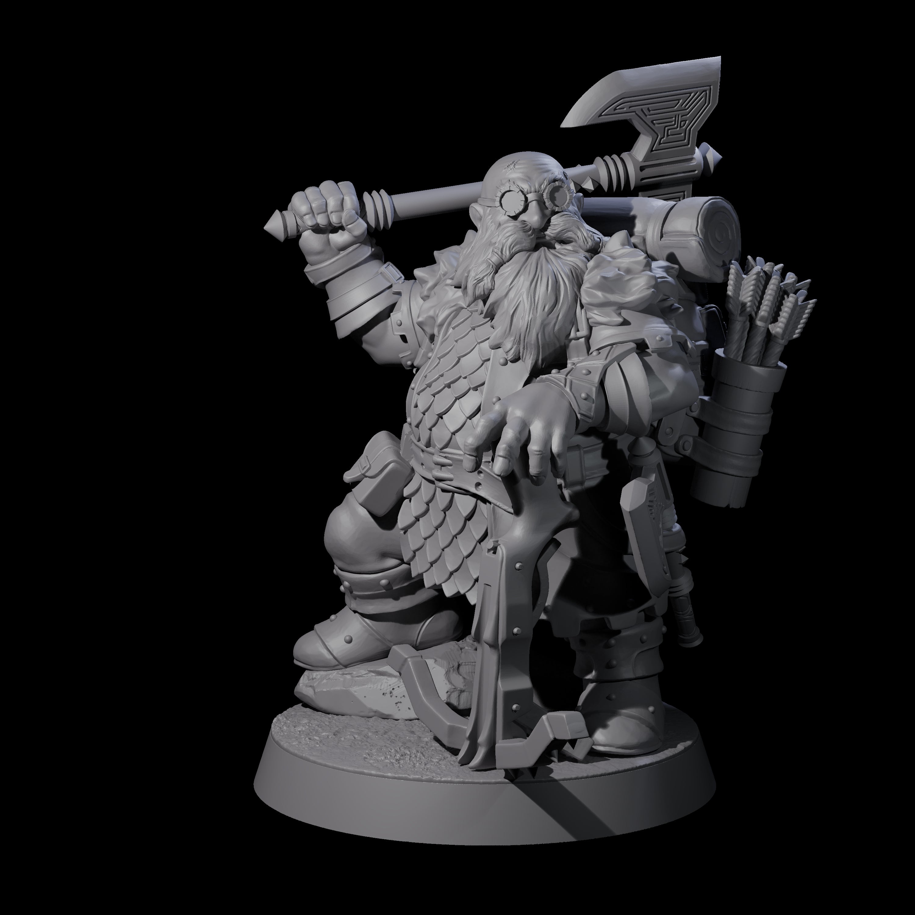 Dwarven Mercenary Company - The Stoutmasters A Miniature for Dungeons and Dragons, Pathfinder or other TTRPGs