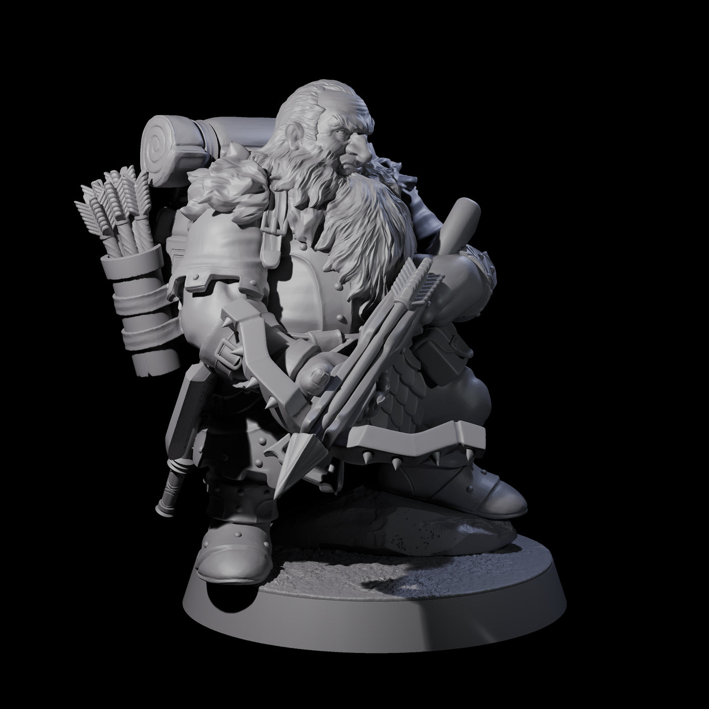 Dwarven Mercenary Company - The Stoutmasters B Miniature for Dungeons and Dragons, Pathfinder or other TTRPGs