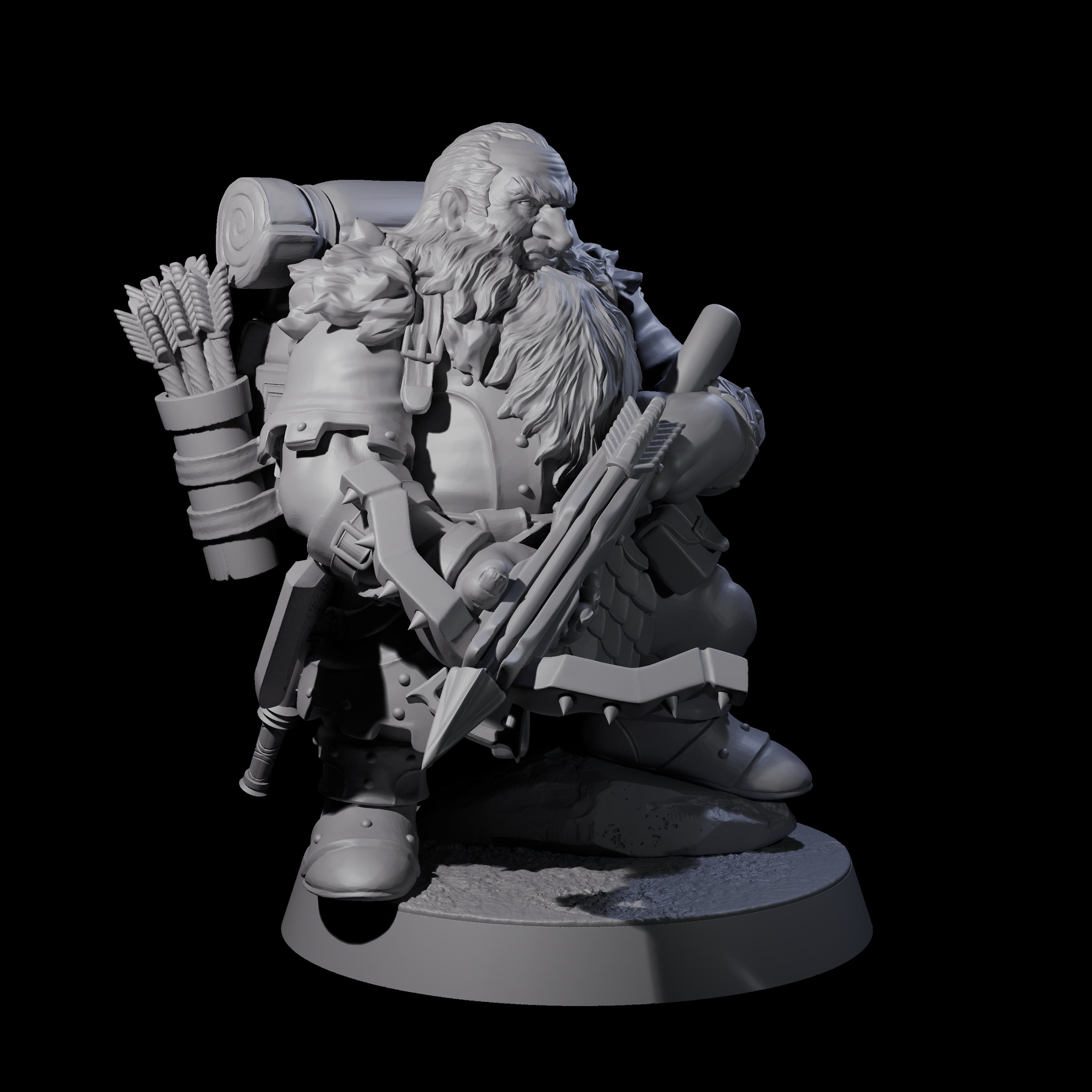 Dwarven Mercenary Company - The Stoutmasters B Miniature for Dungeons and Dragons, Pathfinder or other TTRPGs