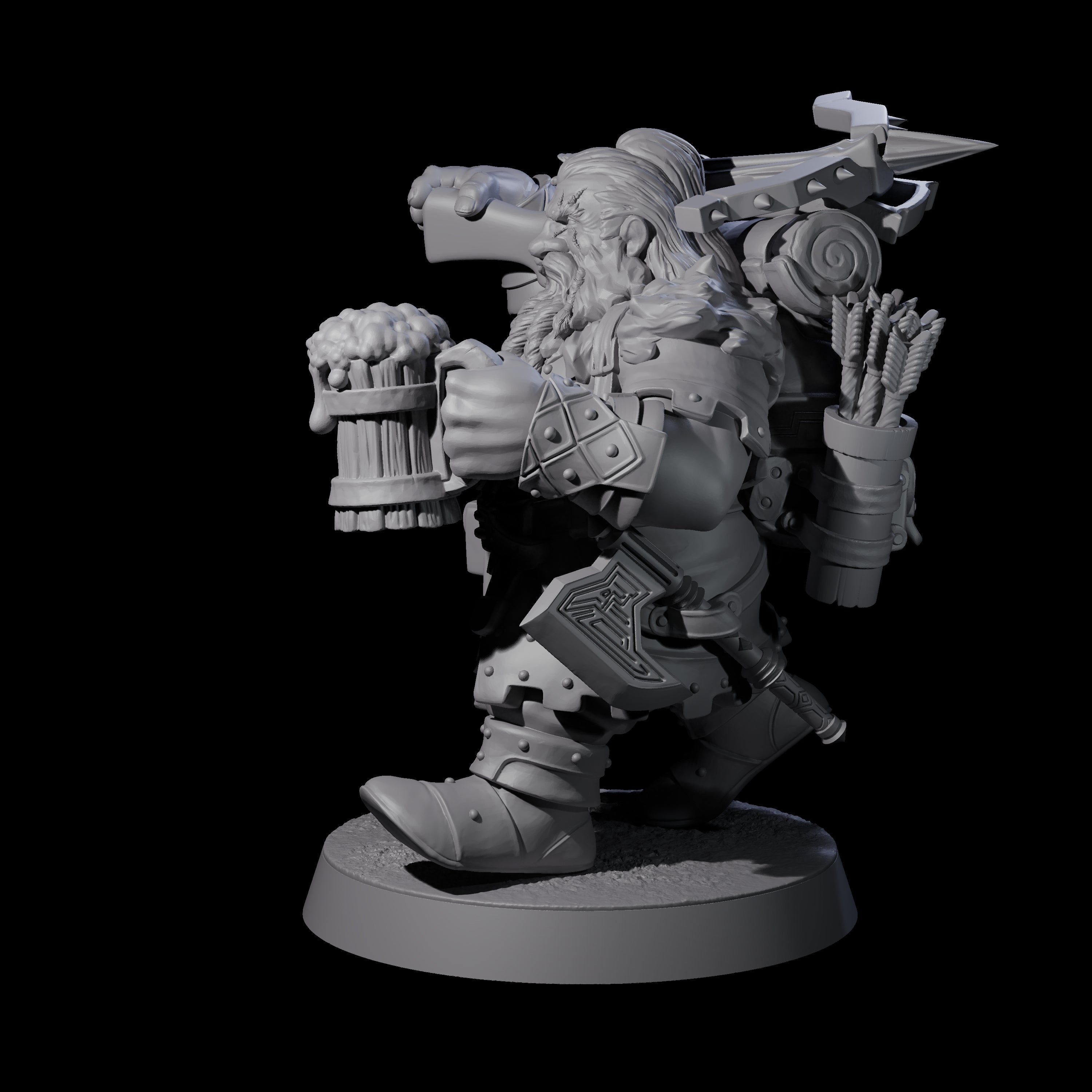 Dwarven Mercenary Company - The Stoutmasters C Miniature for Dungeons and Dragons, Pathfinder or other TTRPGs