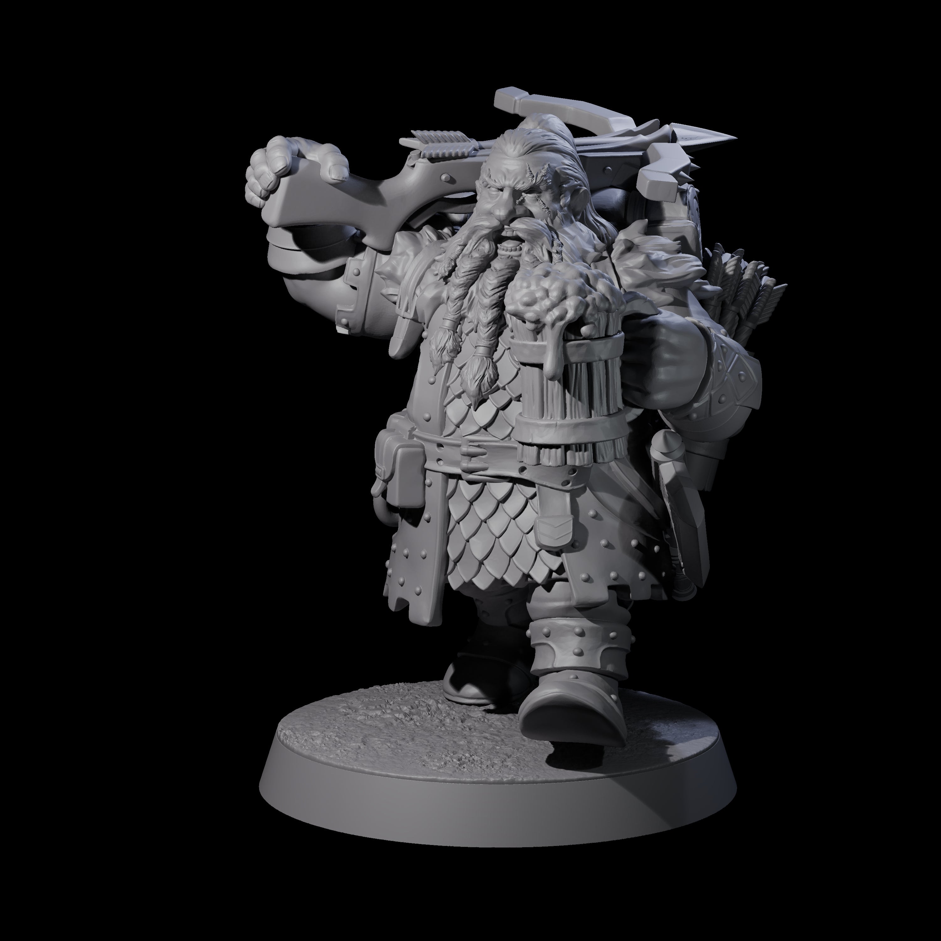 Dwarven Mercenary Company - The Stoutmasters C Miniature for Dungeons and Dragons, Pathfinder or other TTRPGs