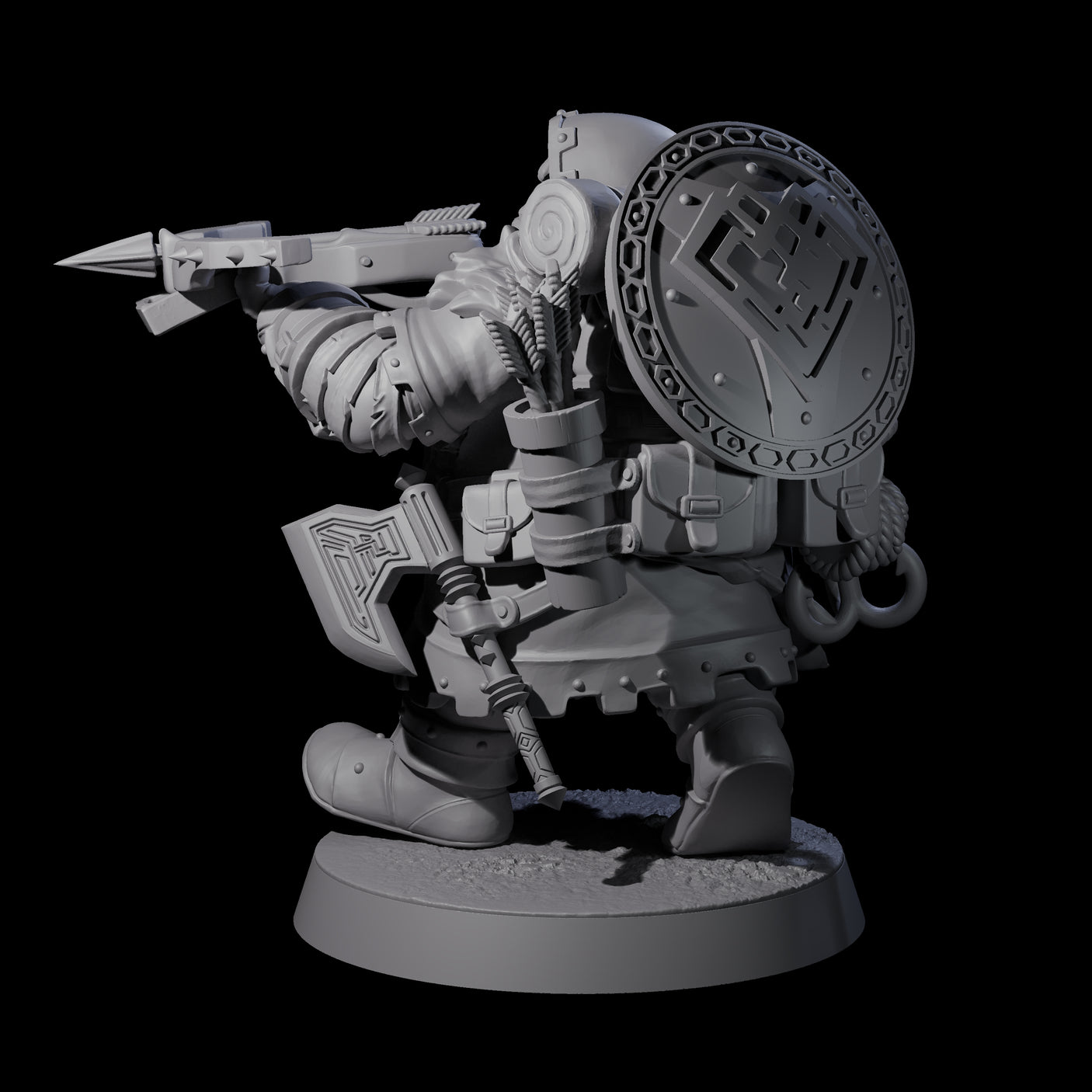 Dwarven Mercenary Company - The Stoutmasters E Miniature for Dungeons and Dragons, Pathfinder or other TTRPGs