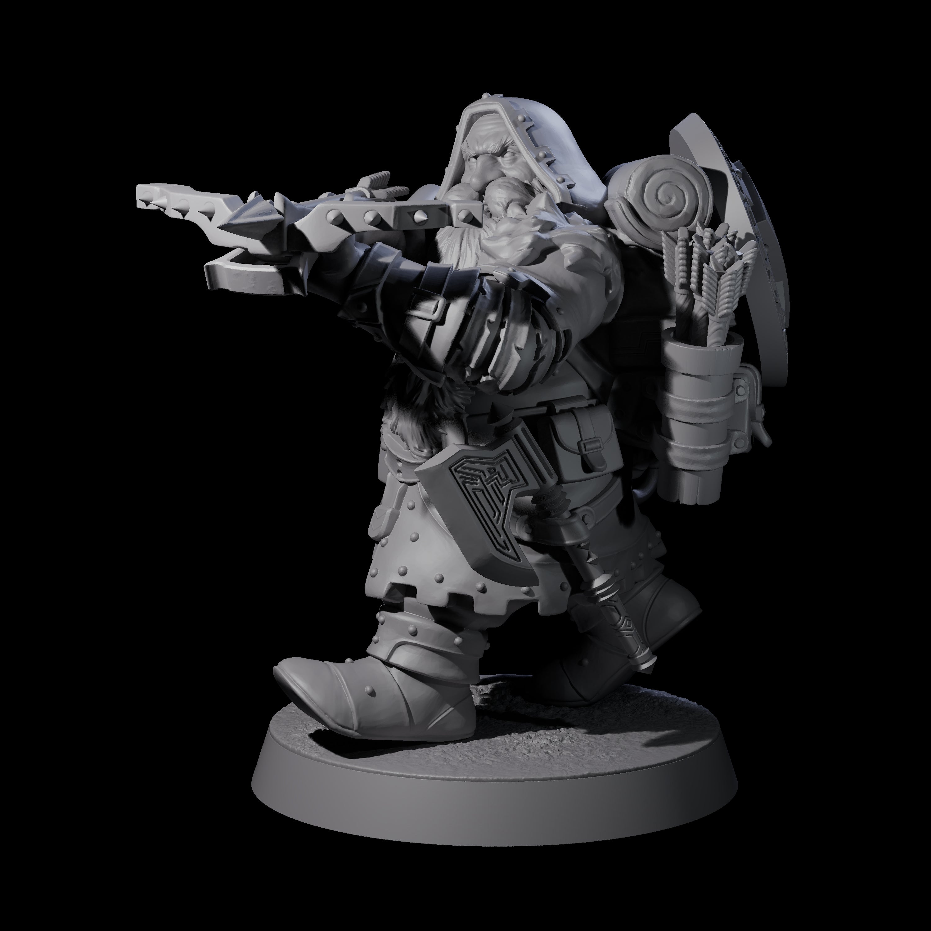 Dwarven Mercenary Company - The Stoutmasters E Miniature for Dungeons and Dragons, Pathfinder or other TTRPGs