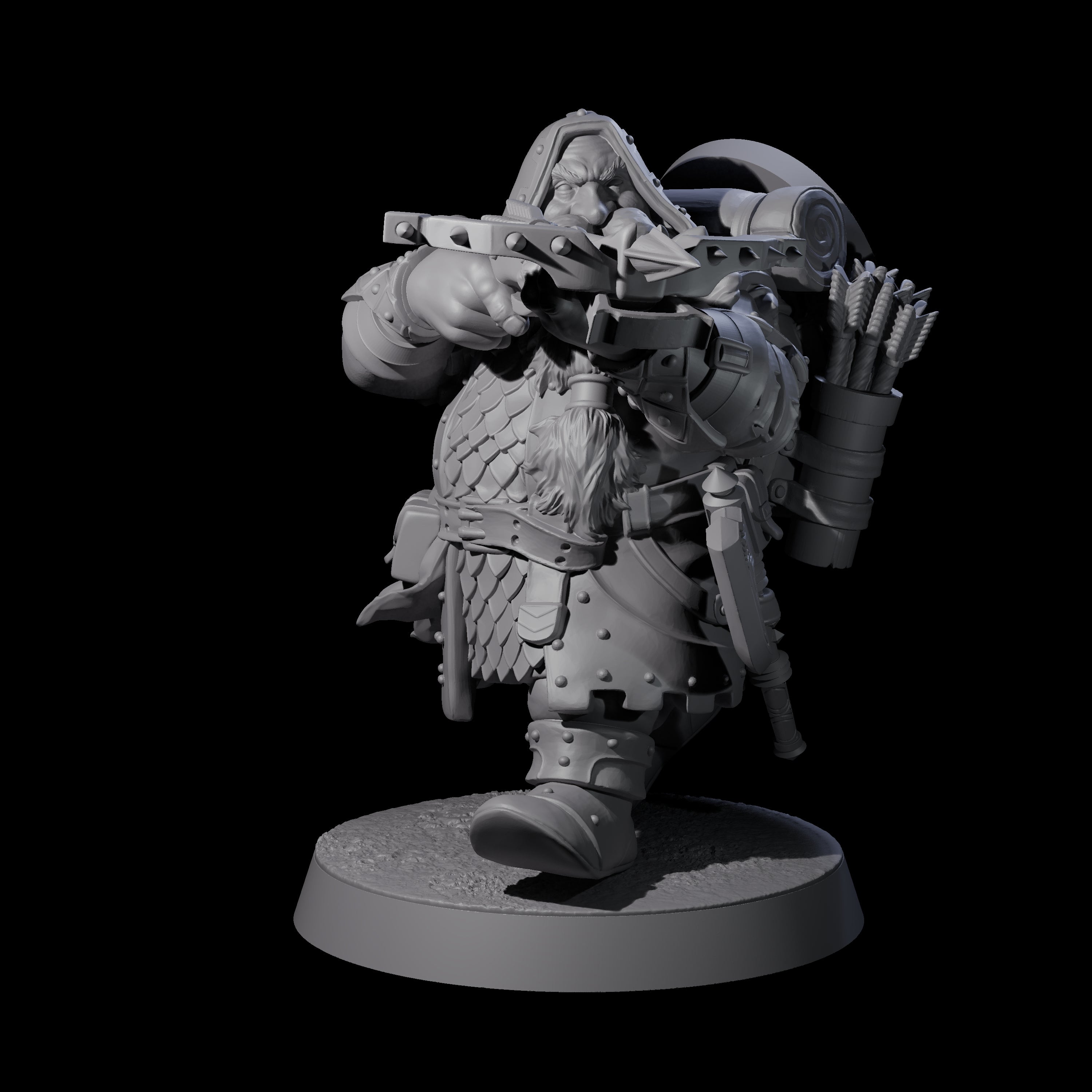 Dwarven Mercenary Company - The Stoutmasters E Miniature for Dungeons and Dragons, Pathfinder or other TTRPGs