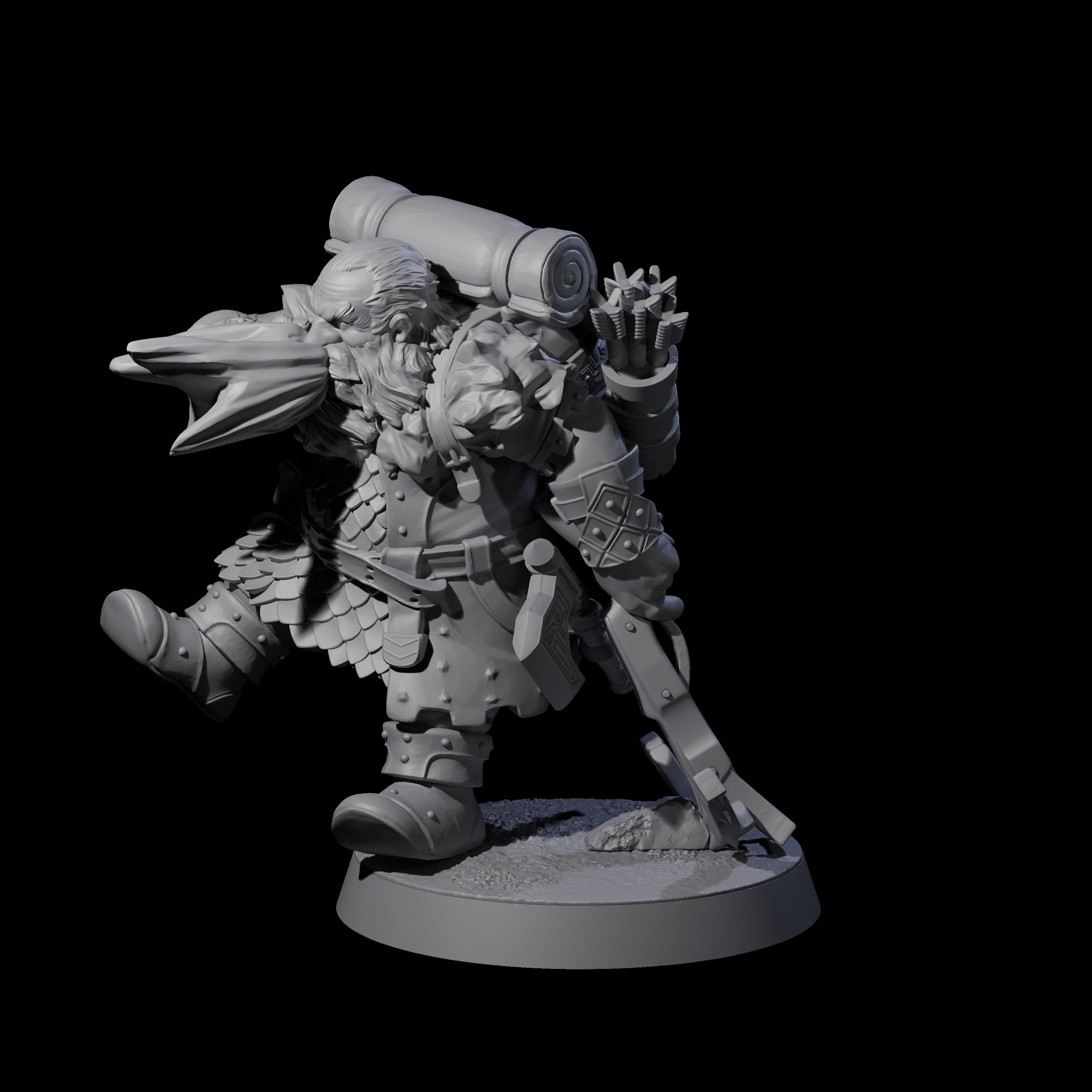 Dwarven Mercenary Company - The Stoutmasters F Miniature for Dungeons and Dragons, Pathfinder or other TTRPGs