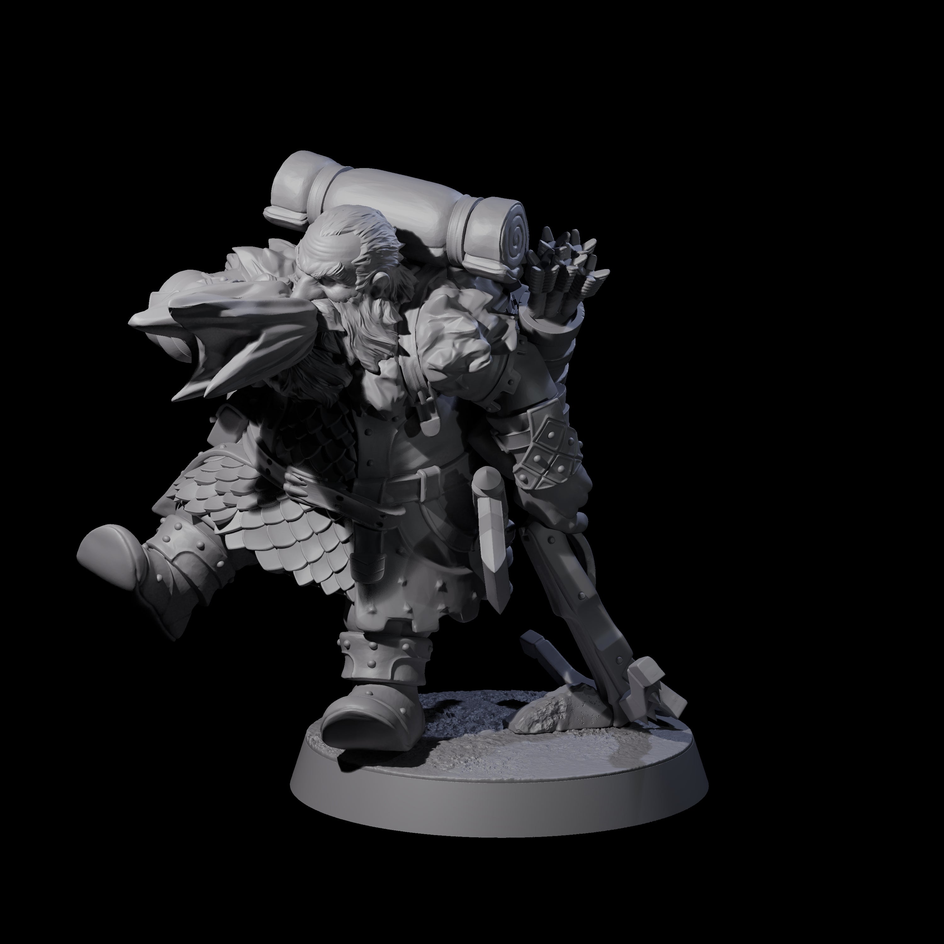 Dwarven Mercenary Company - The Stoutmasters F Miniature for Dungeons and Dragons, Pathfinder or other TTRPGs