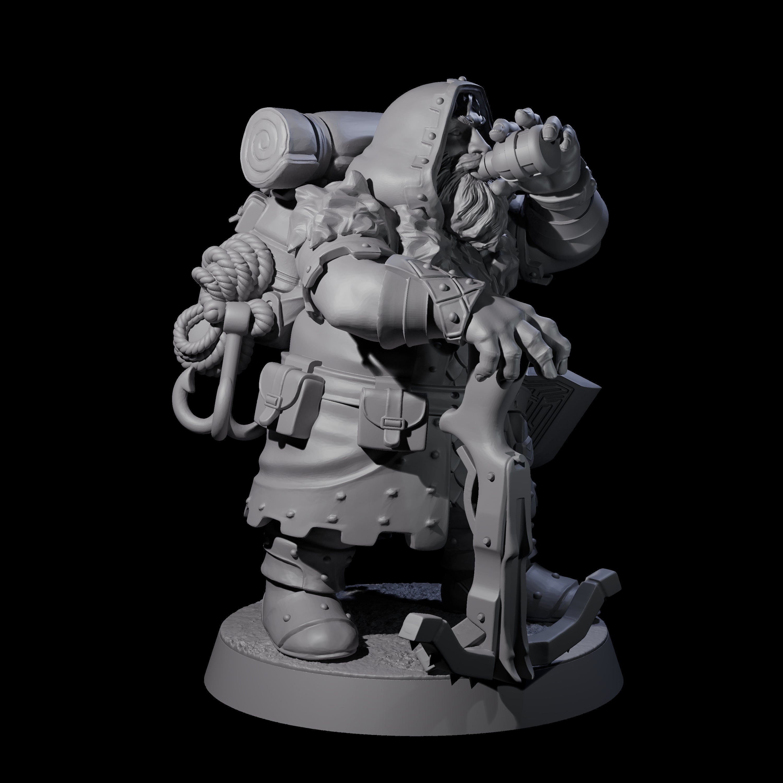 Dwarven Mercenary Company - The Stoutmasters G Miniature for Dungeons and Dragons, Pathfinder or other TTRPGs