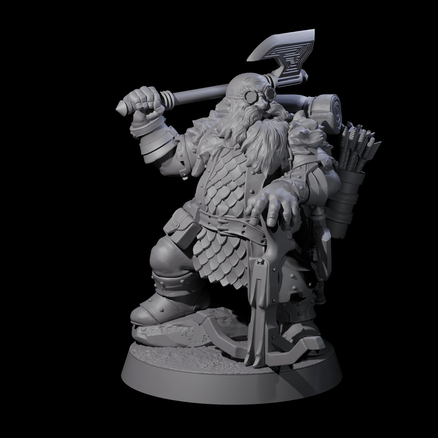 Dwarven Mercenary Company - The Stoutmasters Miniature for Dungeons and Dragons, Pathfinder or other TTRPGs