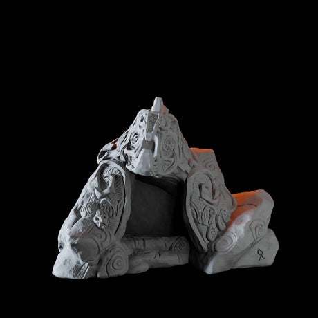 Dwarven Ruins Entrance Miniature for Dungeons and Dragons, Pathfinder or other TTRPGs