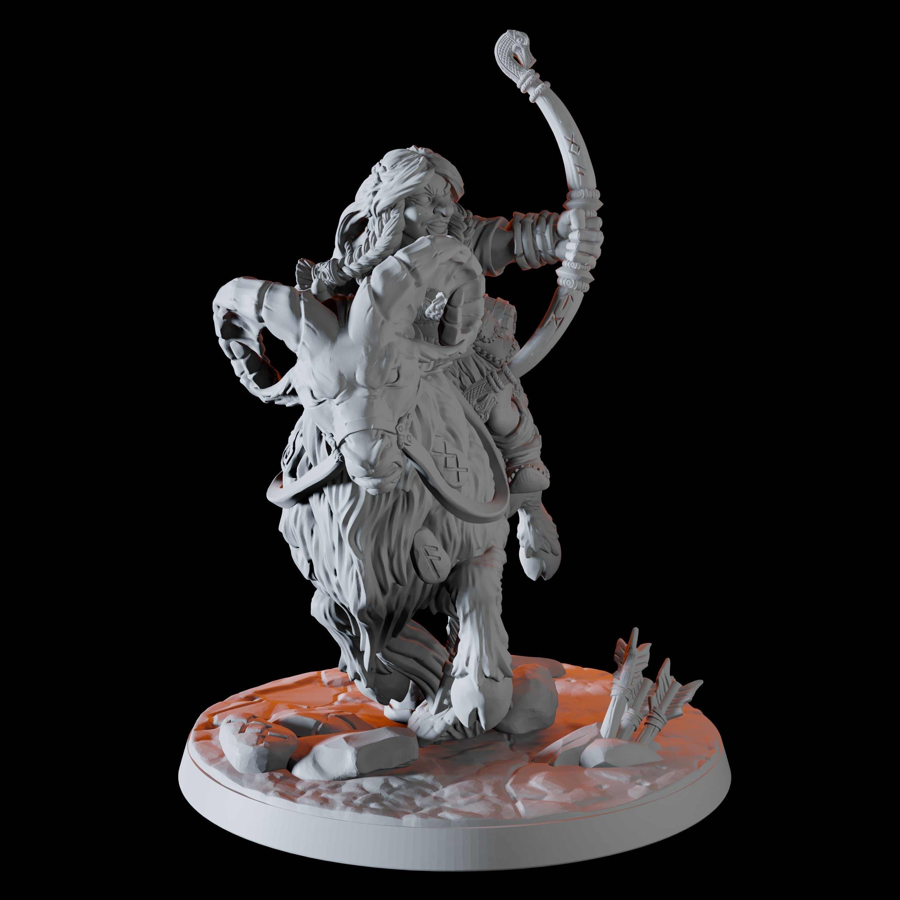 Dwarf on Giant Ram Miniatures for Dungeons and Dragons - Myth Forged