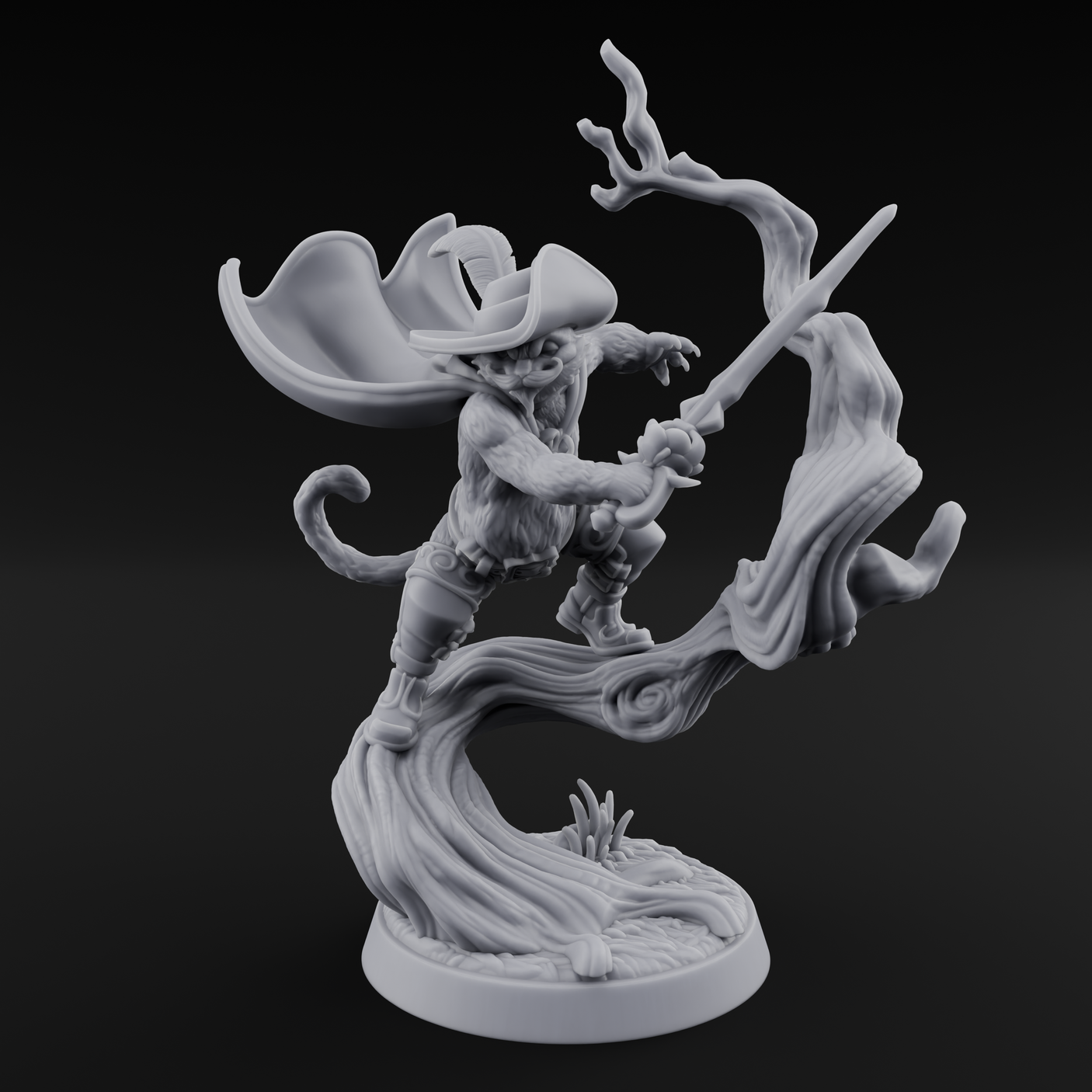 Dynamic Tabaxi Swashbuckler Miniature for Dungeons and Dragons, Pathfinder or other TTRPGs