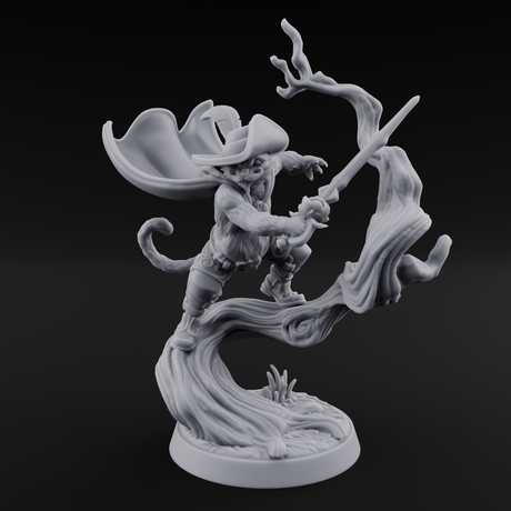 Dynamic Tabaxi Swashbuckler Miniature for Dungeons and Dragons, Pathfinder or other TTRPGs