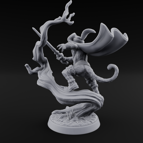 Dynamic Tabaxi Swashbuckler Miniature for Dungeons and Dragons, Pathfinder or other TTRPGs