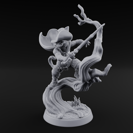 Dynamic Tabaxi Swashbuckler Miniature for Dungeons and Dragons, Pathfinder or other TTRPGs