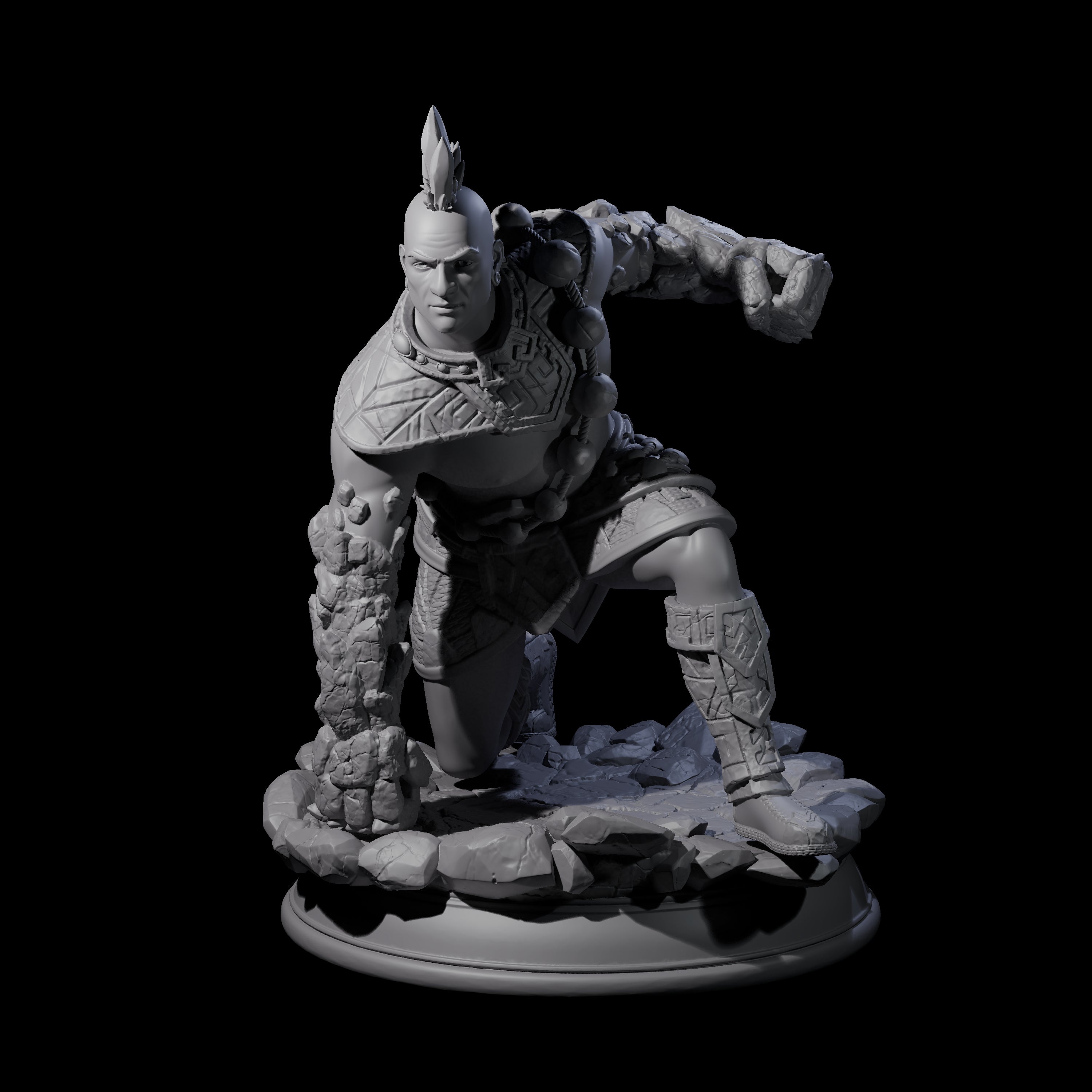 Earth Elemental Monk Miniature for Dungeons and Dragons, Pathfinder or other TTRPGs