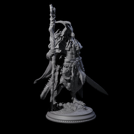 Earthy Dragonborn Druid Miniature for Dungeons and Dragons, Pathfinder or other TTRPGs