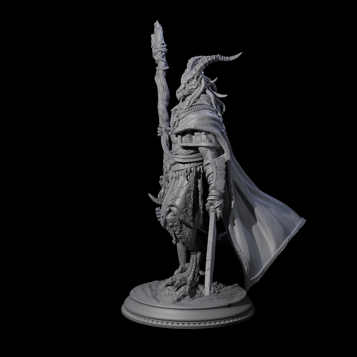Earthy Dragonborn Druid Miniature for Dungeons and Dragons, Pathfinder or other TTRPGs
