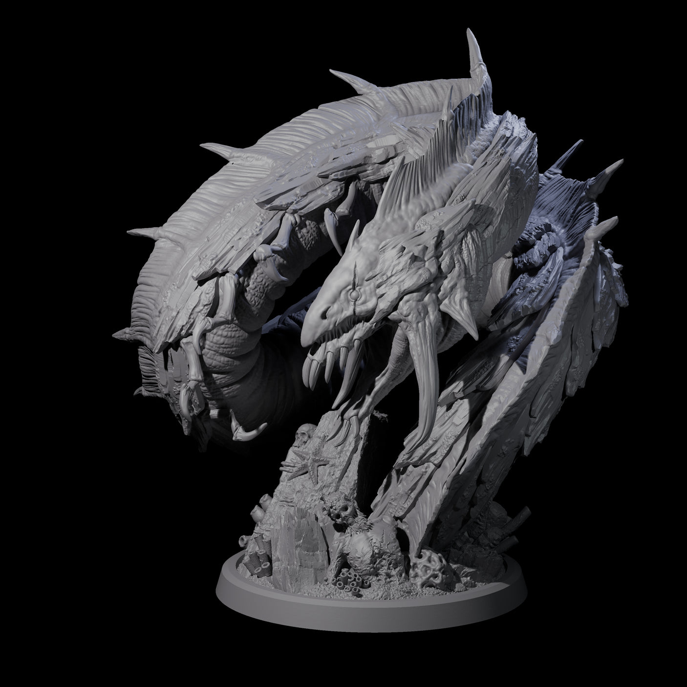 Eel-Like Leviathan Miniature for Dungeons and Dragons, Pathfinder or other TTRPGs