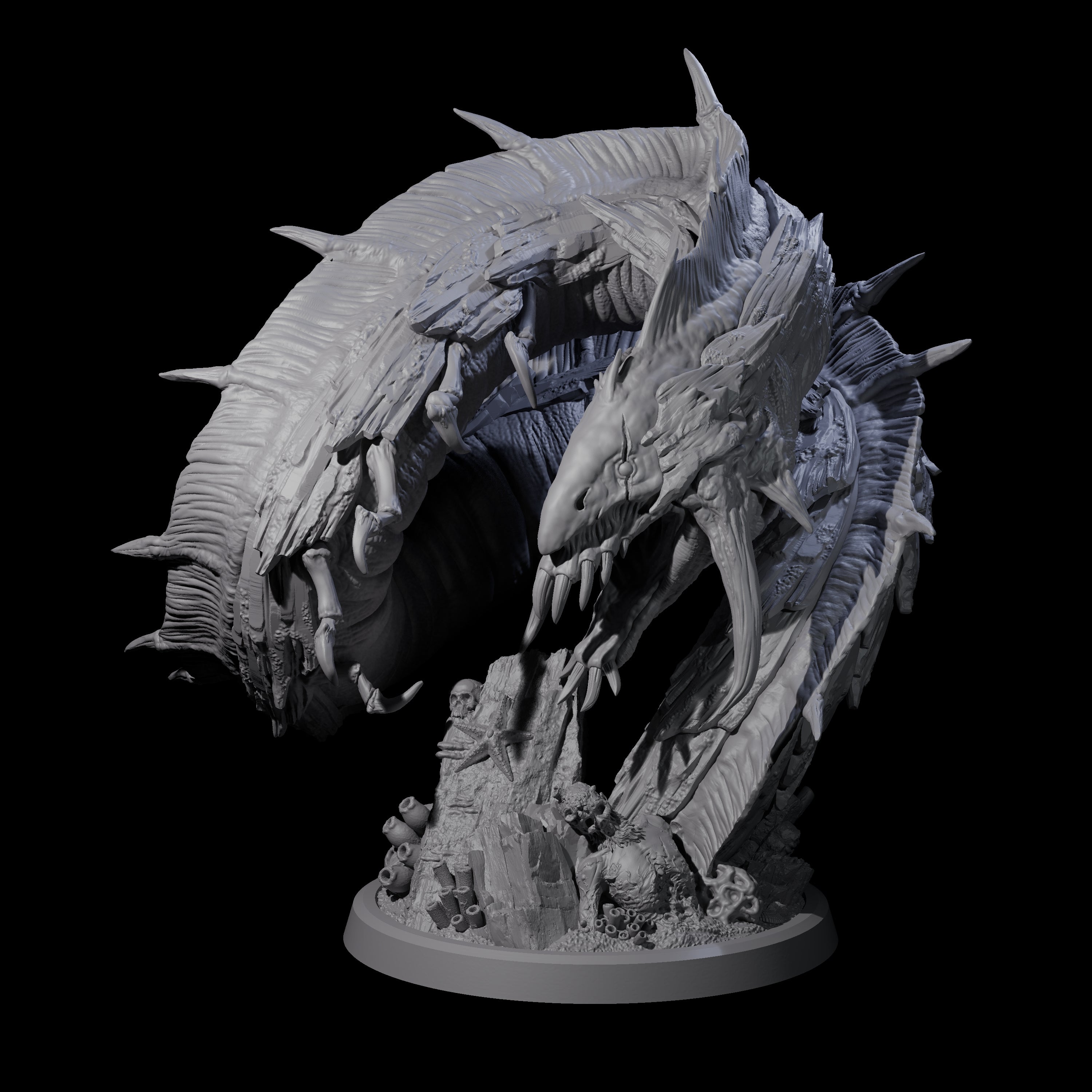 Eel-Like Leviathan Miniature for Dungeons and Dragons, Pathfinder or other TTRPGs