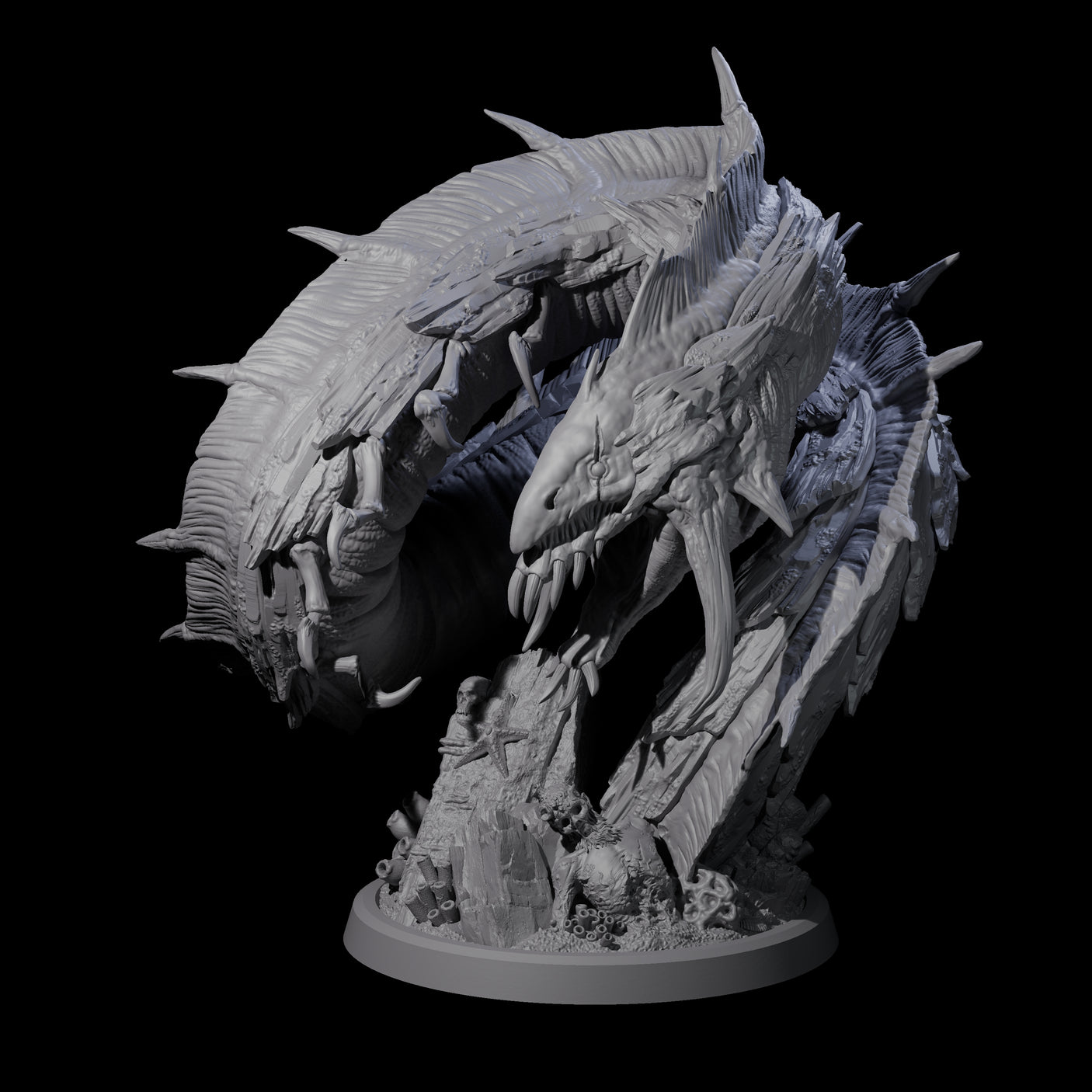 Eel-Like Leviathan Miniature for Dungeons and Dragons, Pathfinder or other TTRPGs