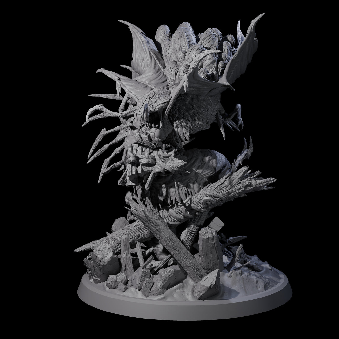 Egg Clutching Giant Centipede Miniature for Dungeons and Dragons, Pathfinder or other TTRPGs