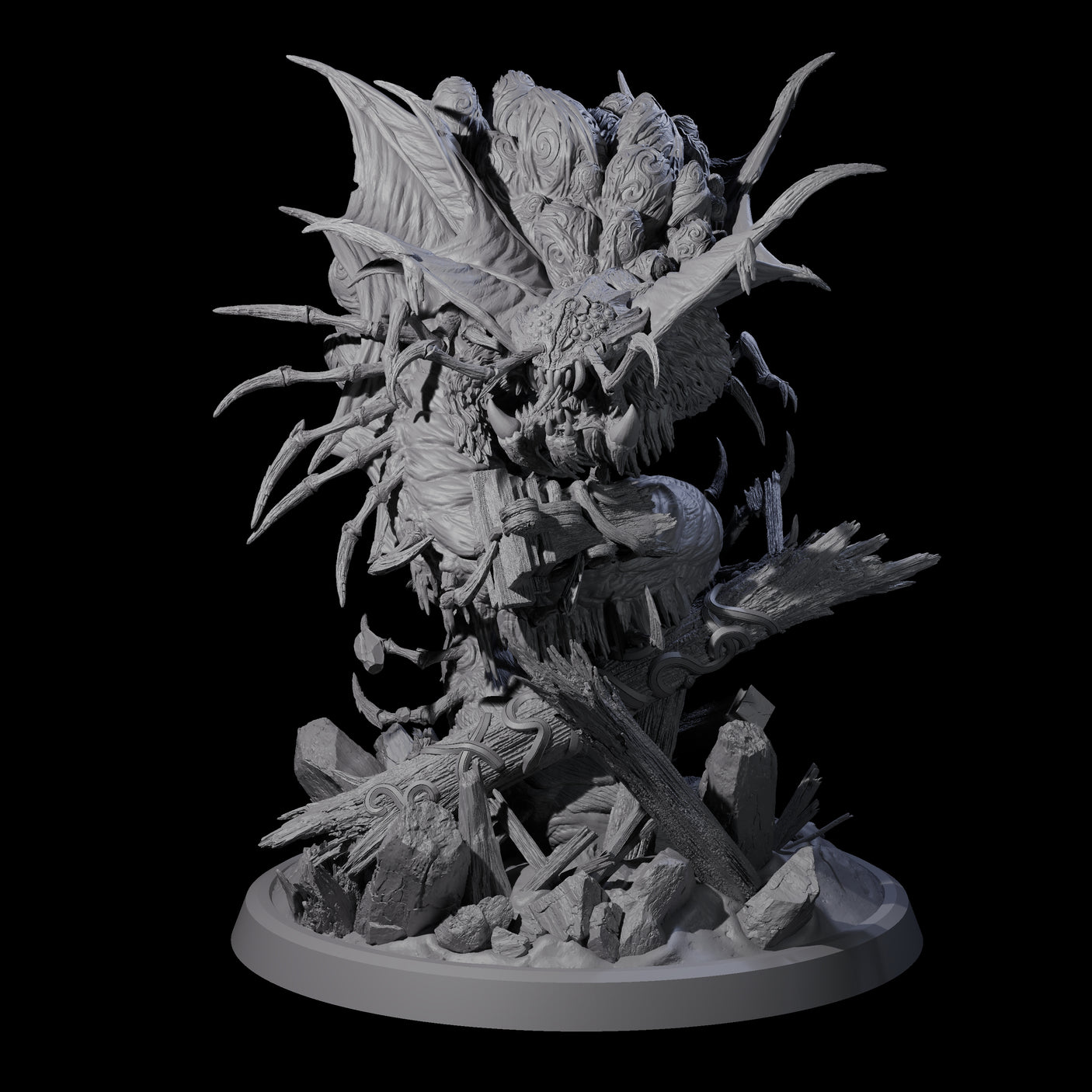 Egg Clutching Giant Centipede Miniature for Dungeons and Dragons, Pathfinder or other TTRPGs